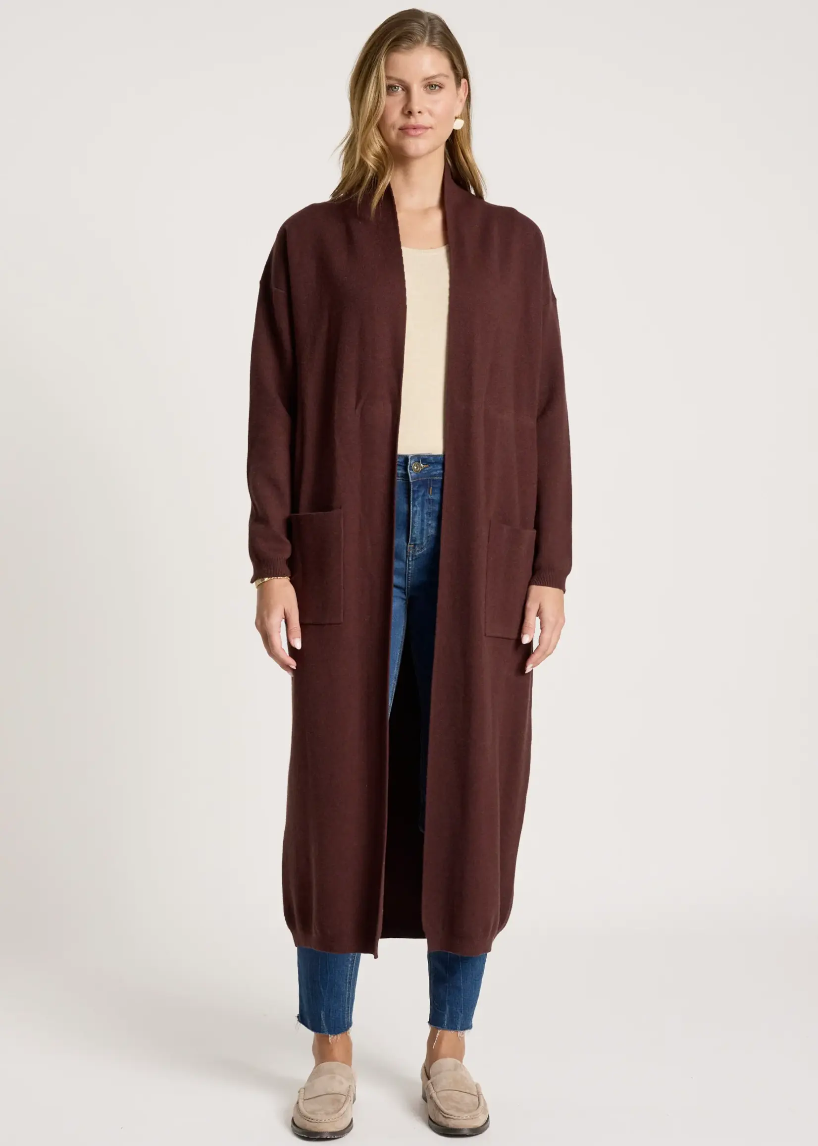 EB & Ive Zala Cardigan - Mahogany