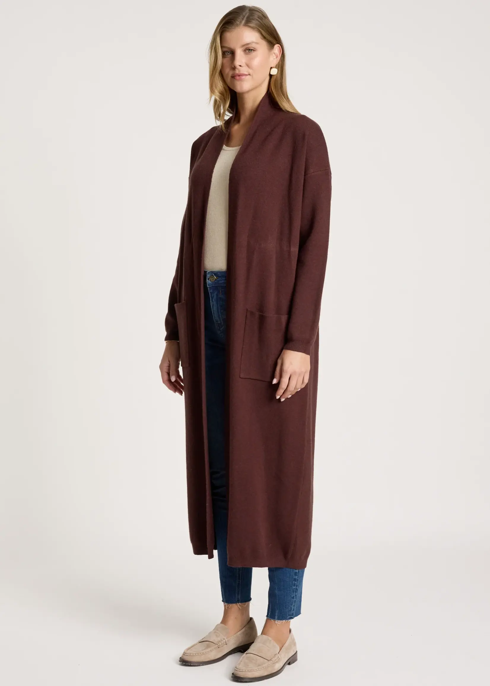 EB & Ive Zala Cardigan - Mahogany