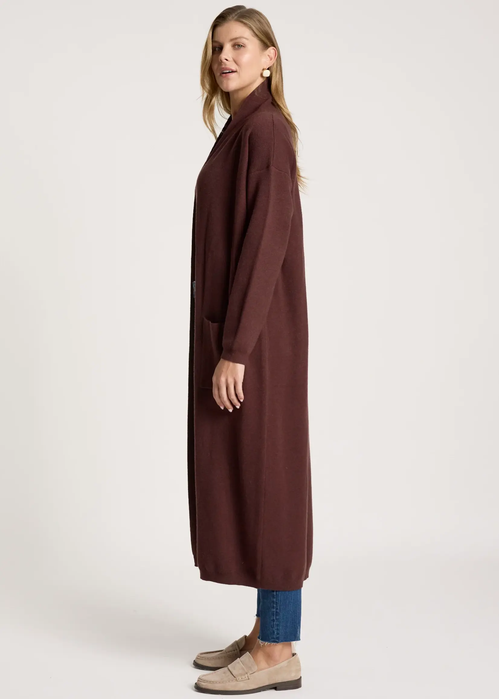 EB & Ive Zala Cardigan - Mahogany