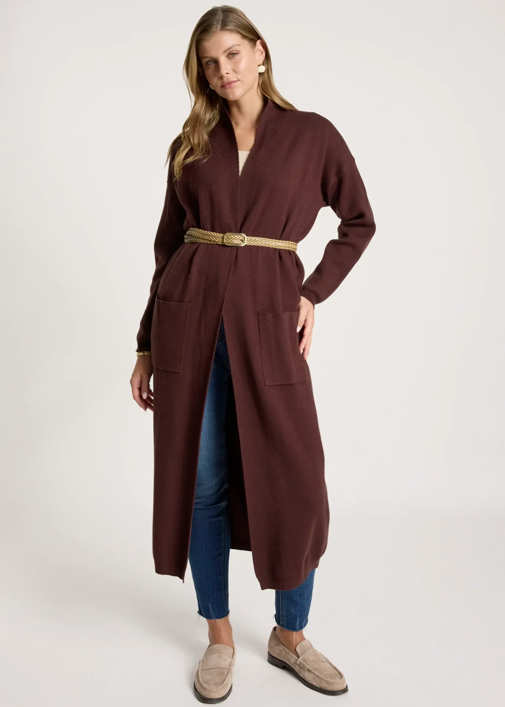 EB & Ive Zala Cardigan - Mahogany
