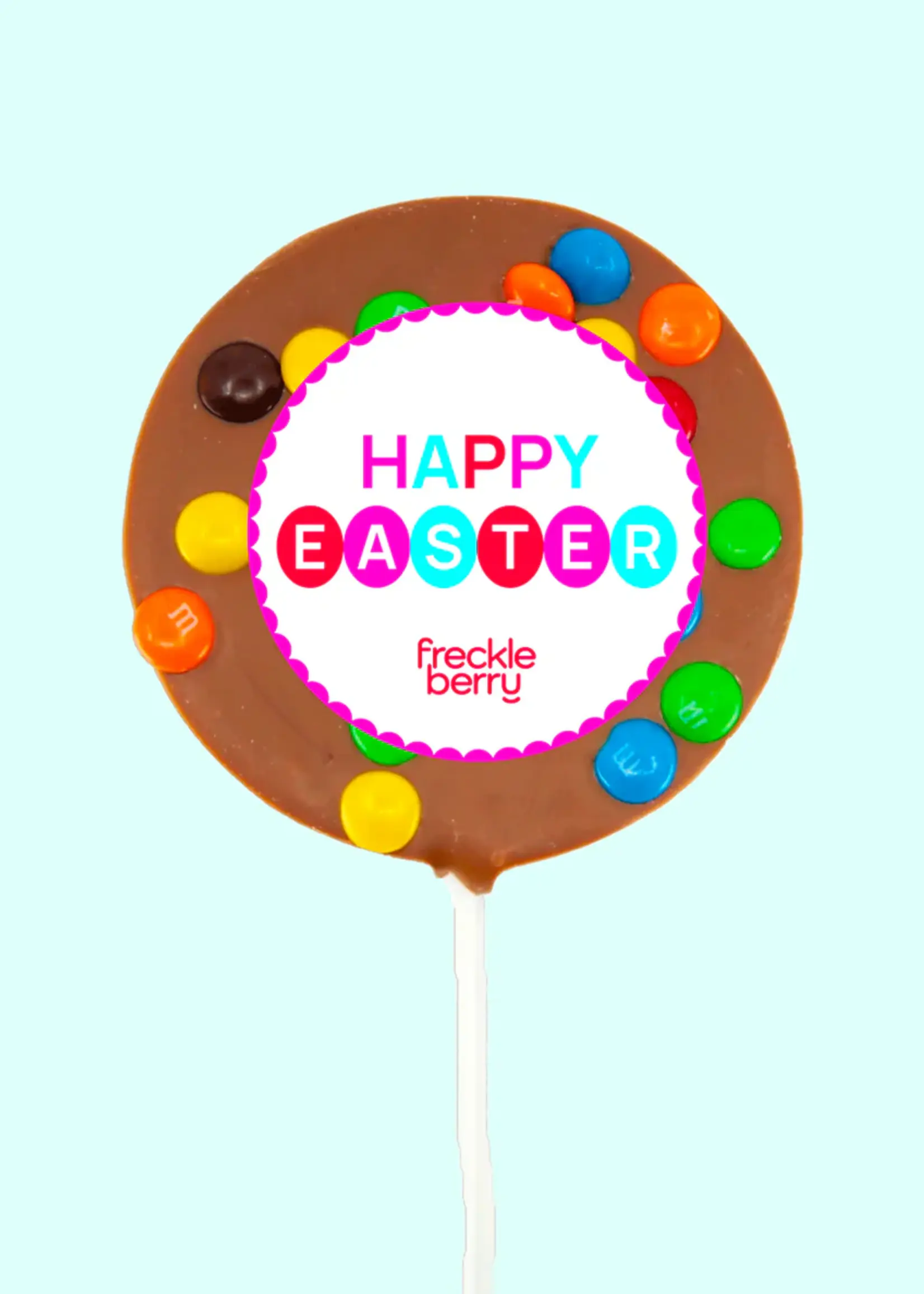 Easter - Round M&M Pop - Happy Easter | White Chocolate