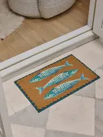 Madras Sardines Blue Doormat 45x75cm