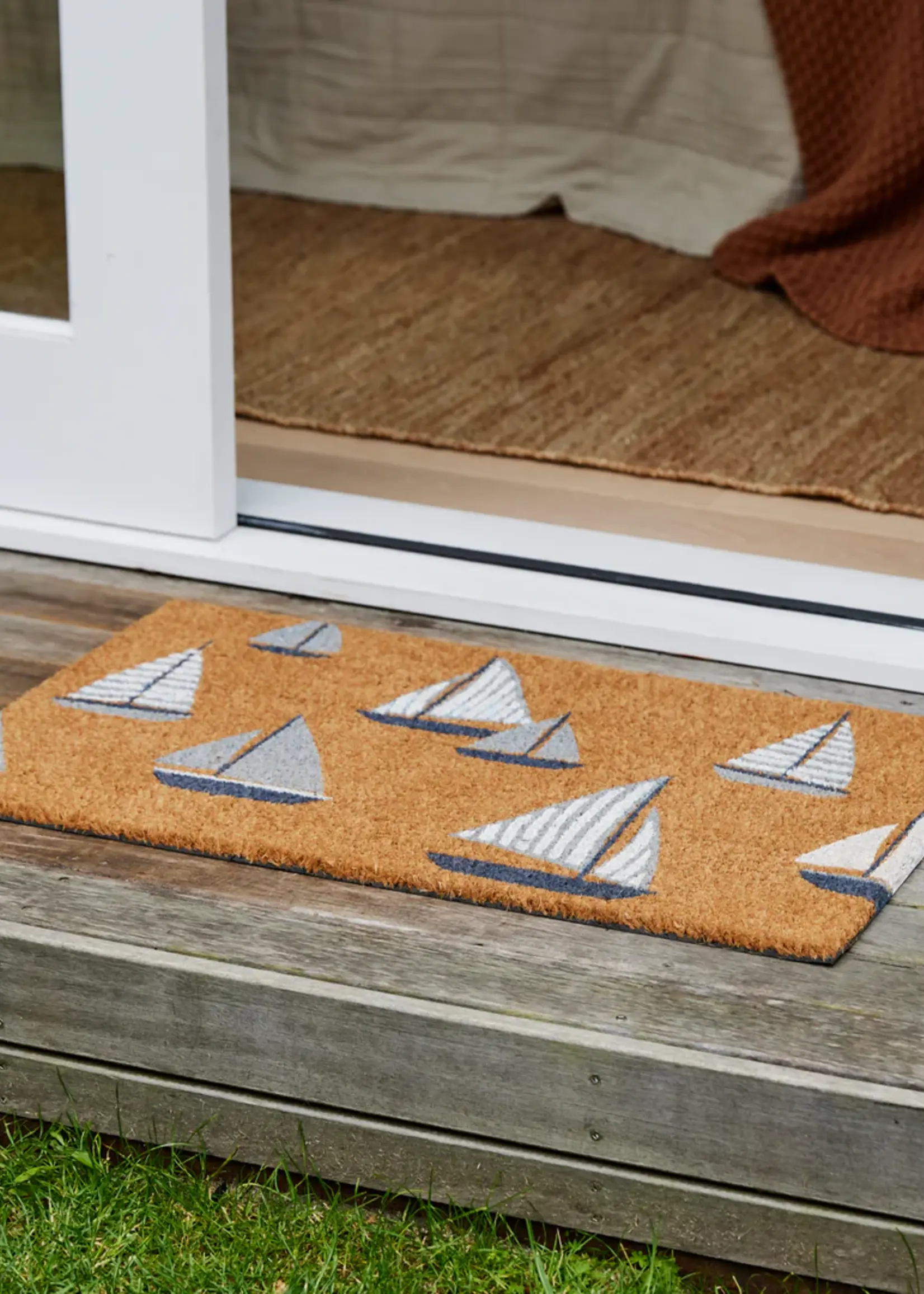 Madras Sailing Boats Doormat 45x75cm