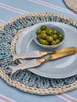 Seychelles Brass Fish Cheese Knife Set