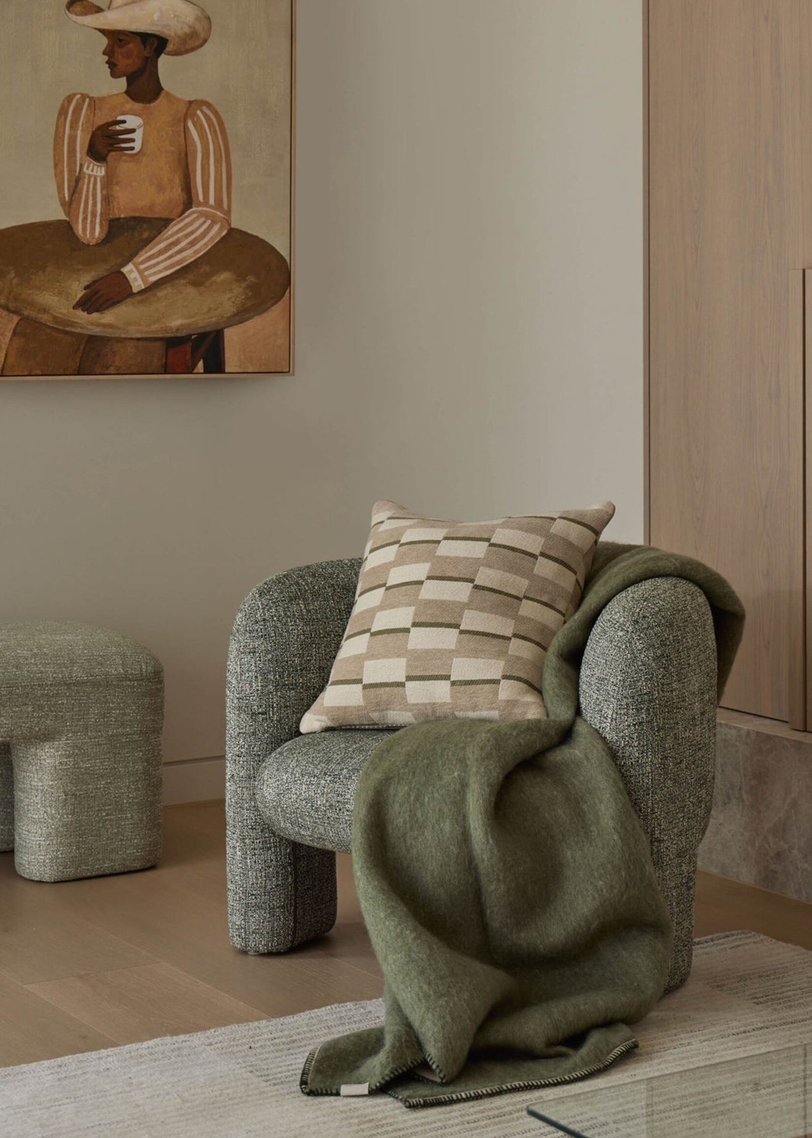 Avalon Stitch Throw 130x180cm Green