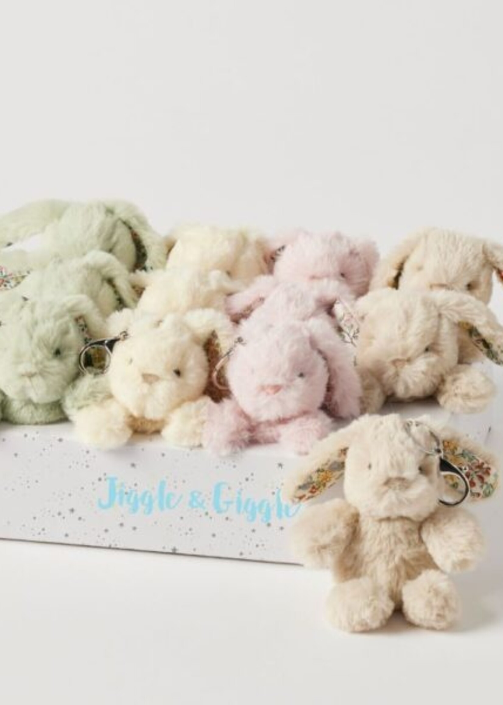 Pilbeam Jiggle & Giggle Floral Bunny Keychain