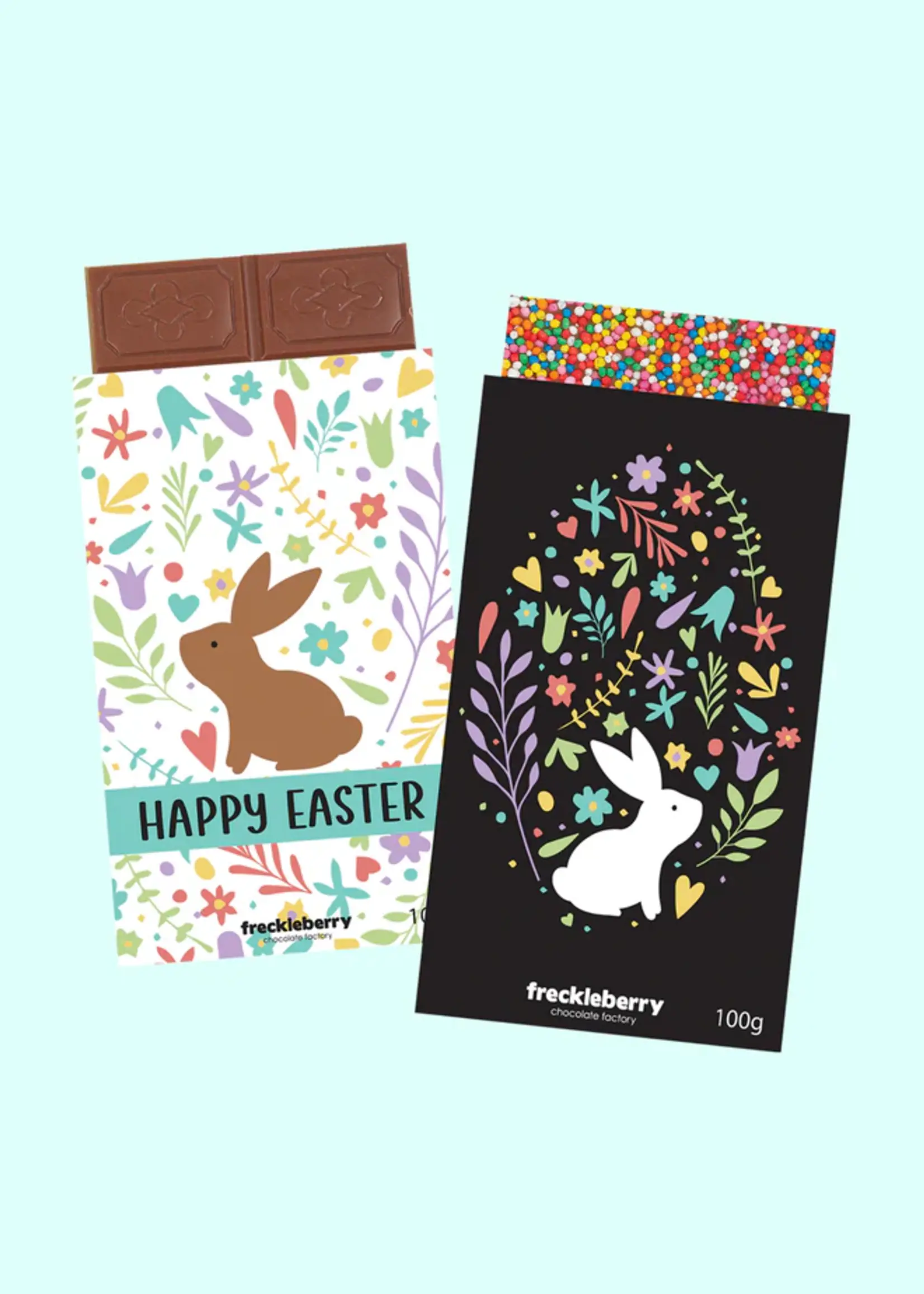 Easter Milk Chocolate Blocks - Floral Bunny