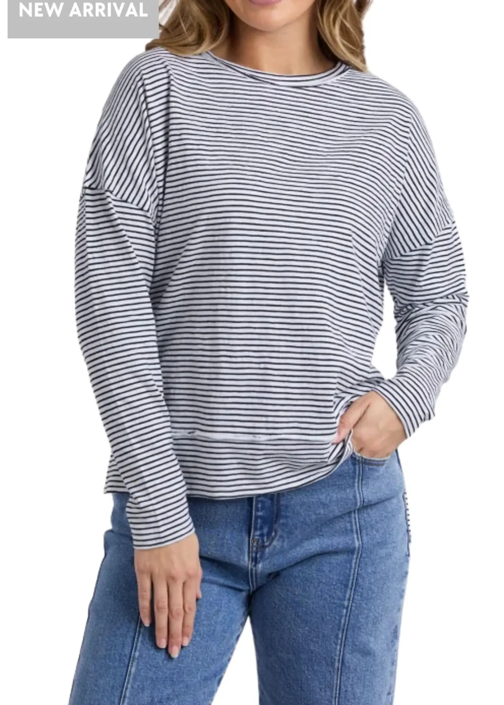 Foxwood Eddie Stripe Top - Black/White