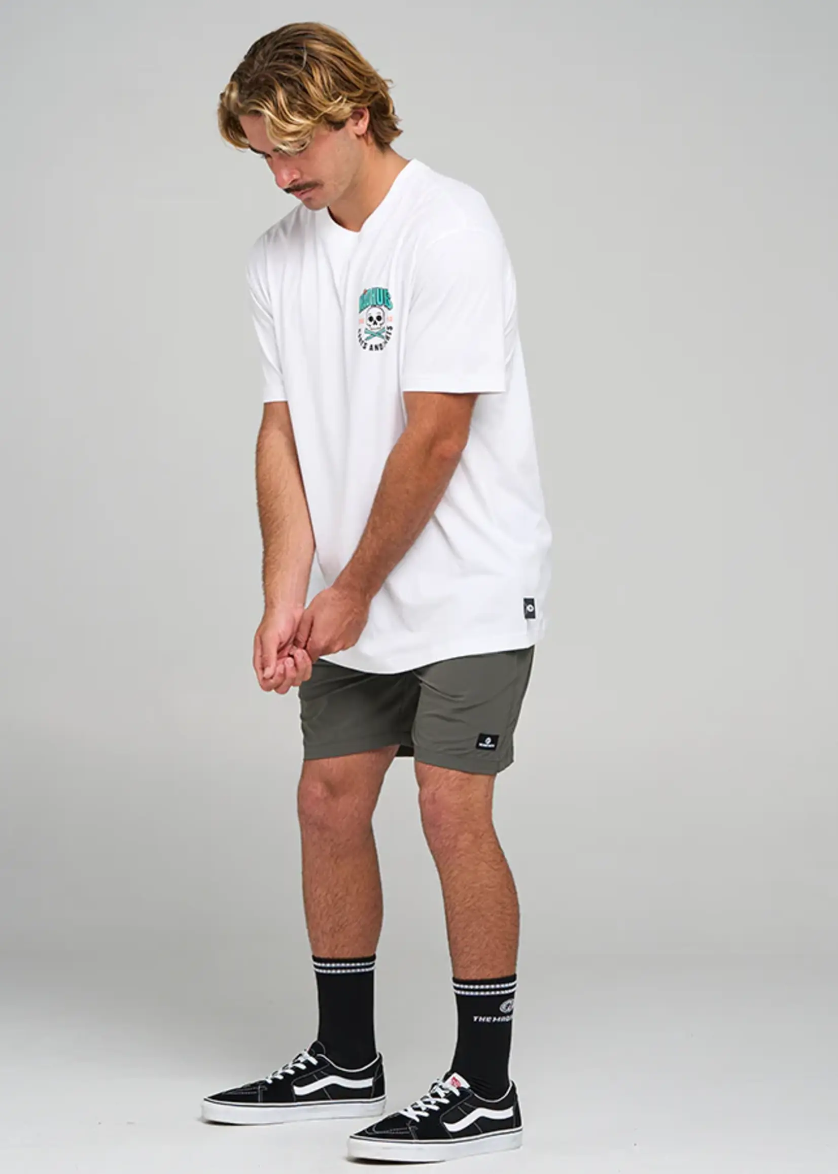 Mad Hueys Carts and Darts SS Tee - White