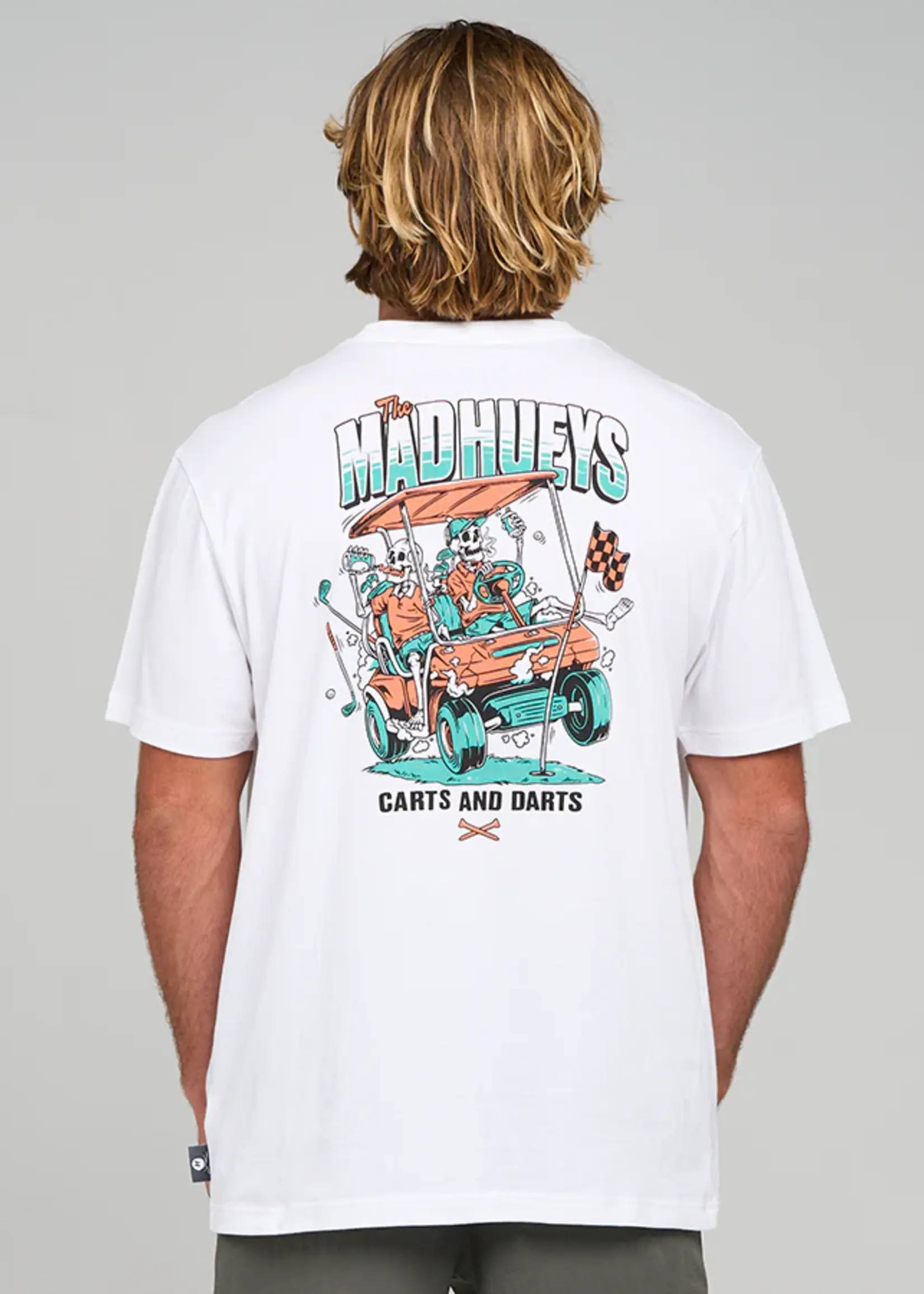 Mad Hueys Carts and Darts SS Tee - White