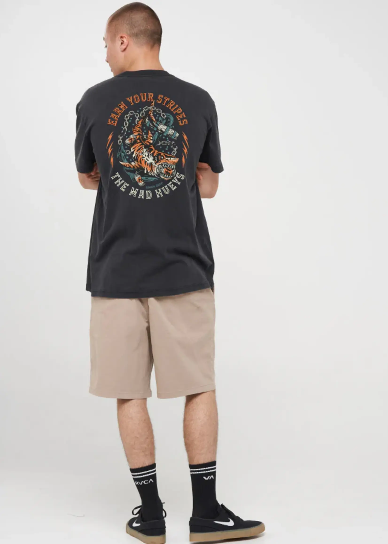 Mad Hueys Earn Stripes SS Tee - Washed Black