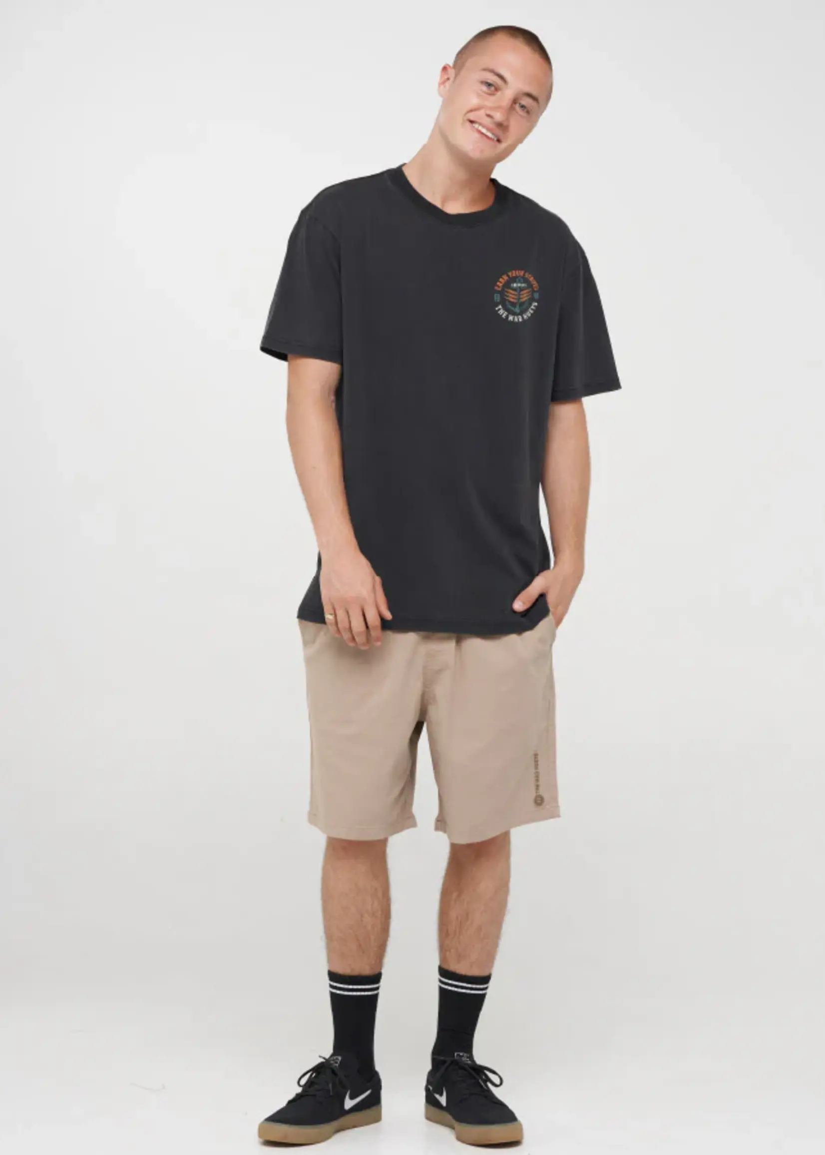 Mad Hueys Earn Stripes SS Tee - Washed Black