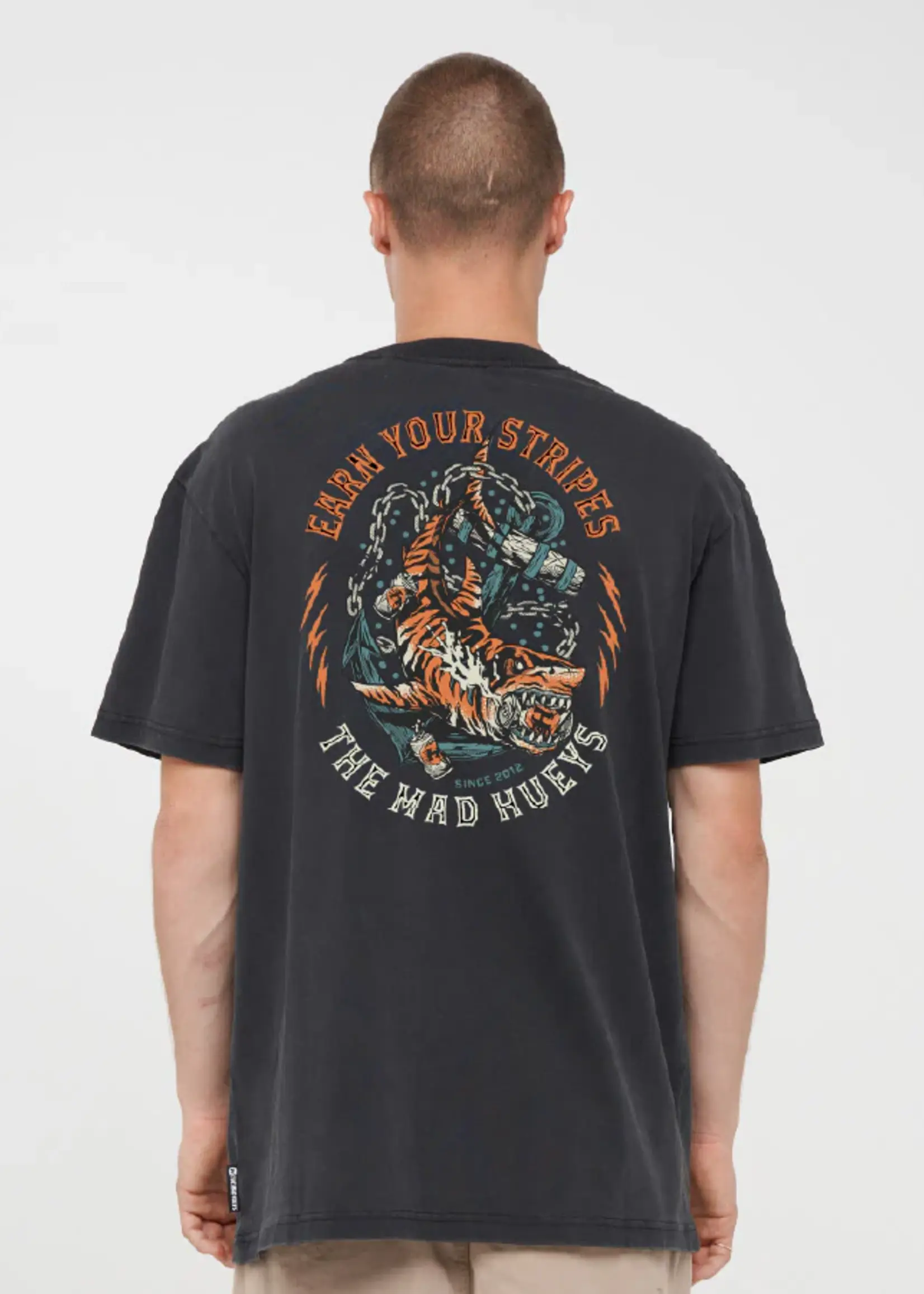 Mad Hueys Earn Stripes SS Tee - Washed Black