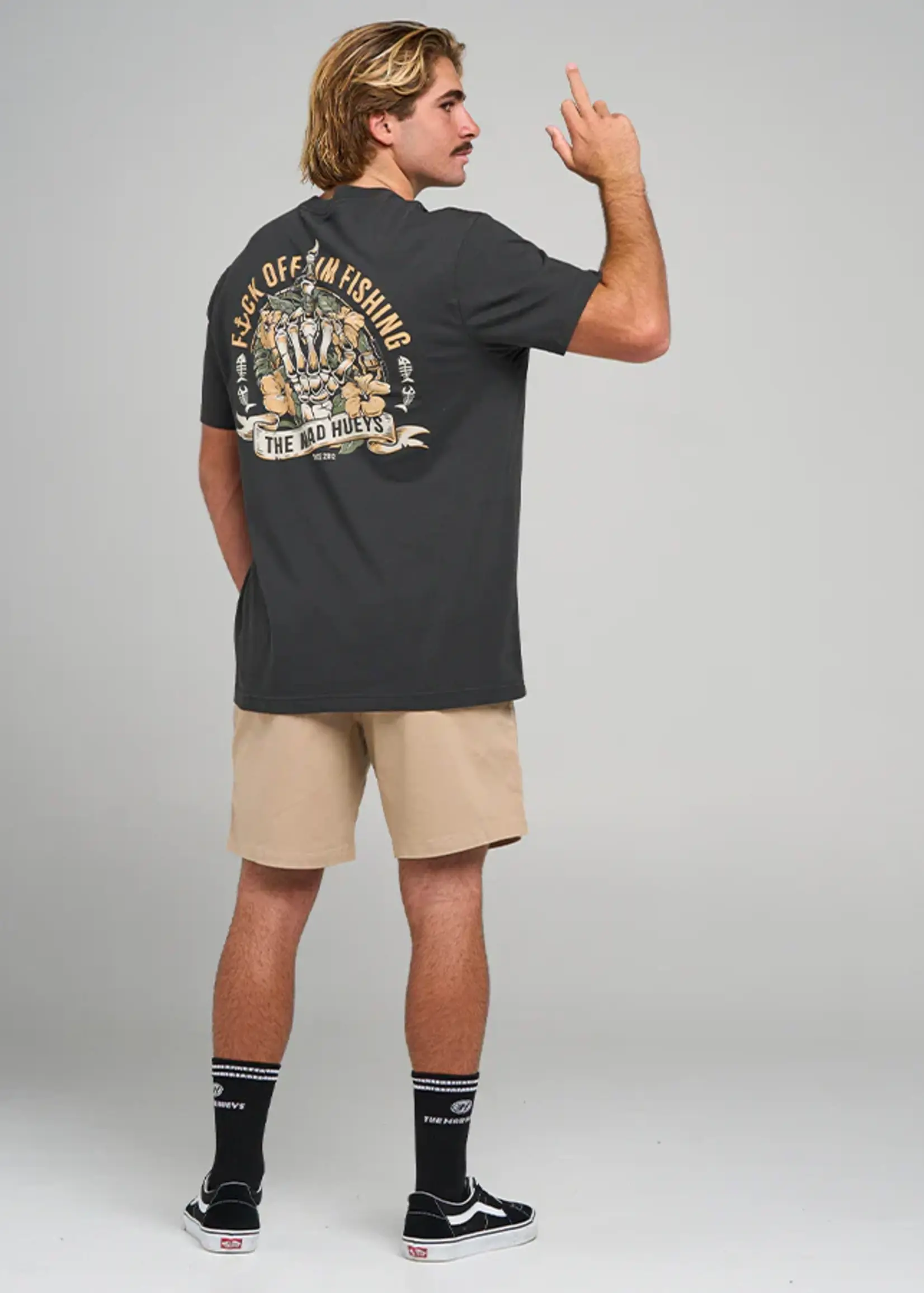 Mad Hueys FK Off Fish SS Tee - Vintage Black