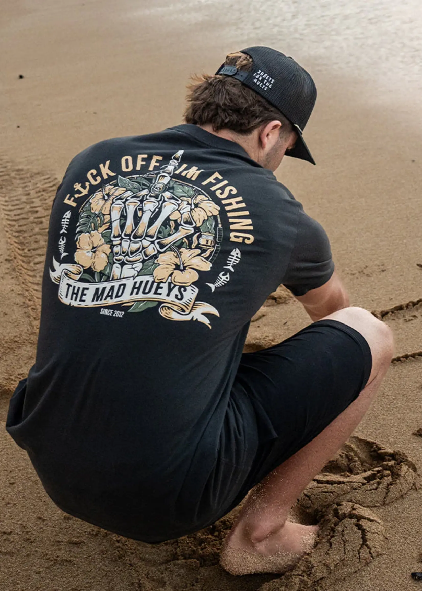 Mad Hueys FK Off Fish SS Tee - Vintage Black