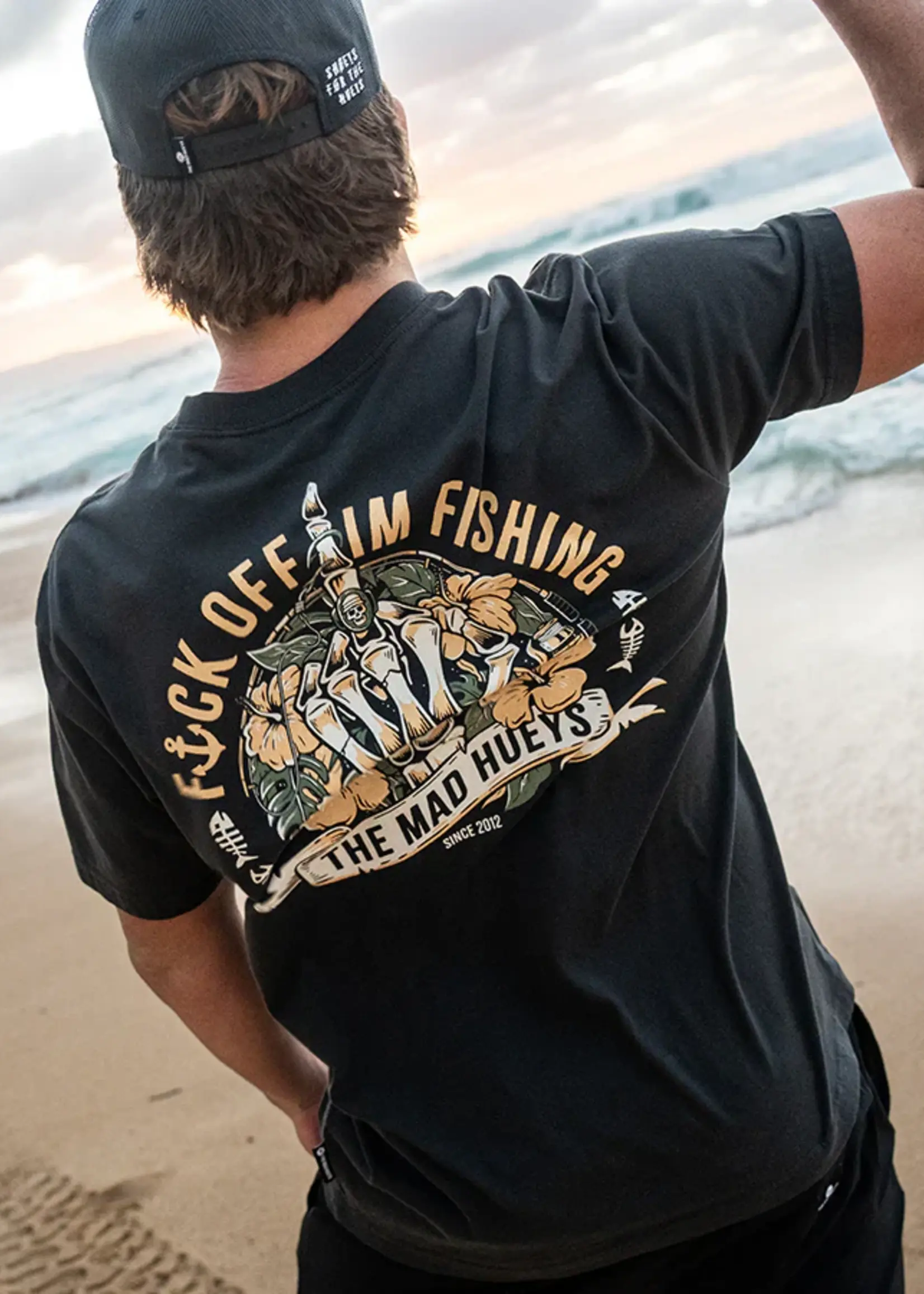 Mad Hueys FK Off Fish SS Tee - Vintage Black