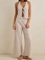 Rhythm Louise Wide Leg Pant - Tan