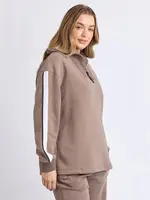 Foxwood Knit Collar Crew - Brown