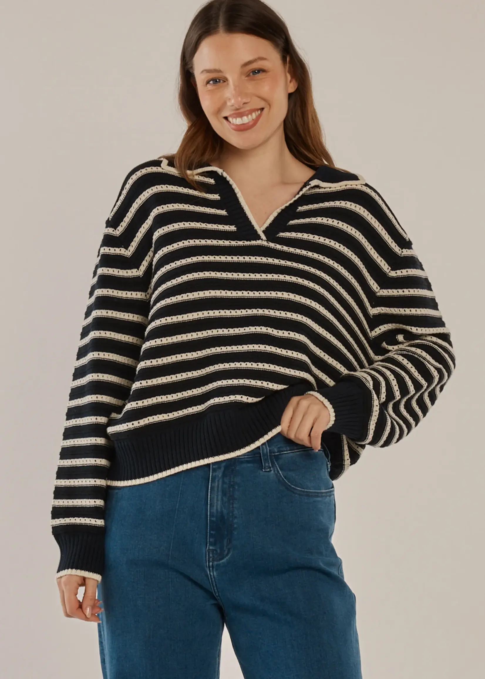 Betty Basic Aberdeen Polo Knit Sweat
