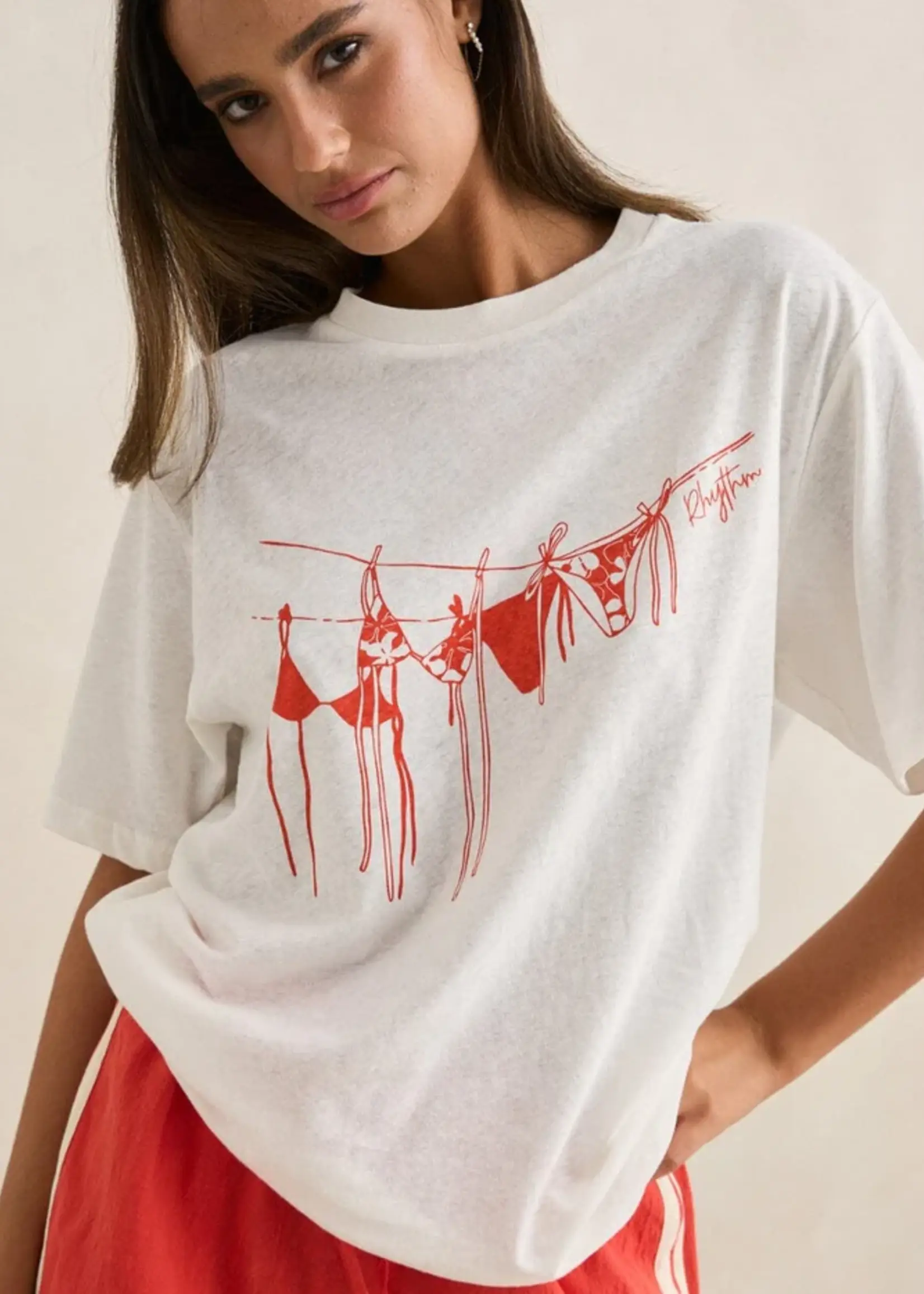 Rhythm Melia Oversized T-Shirt - Red