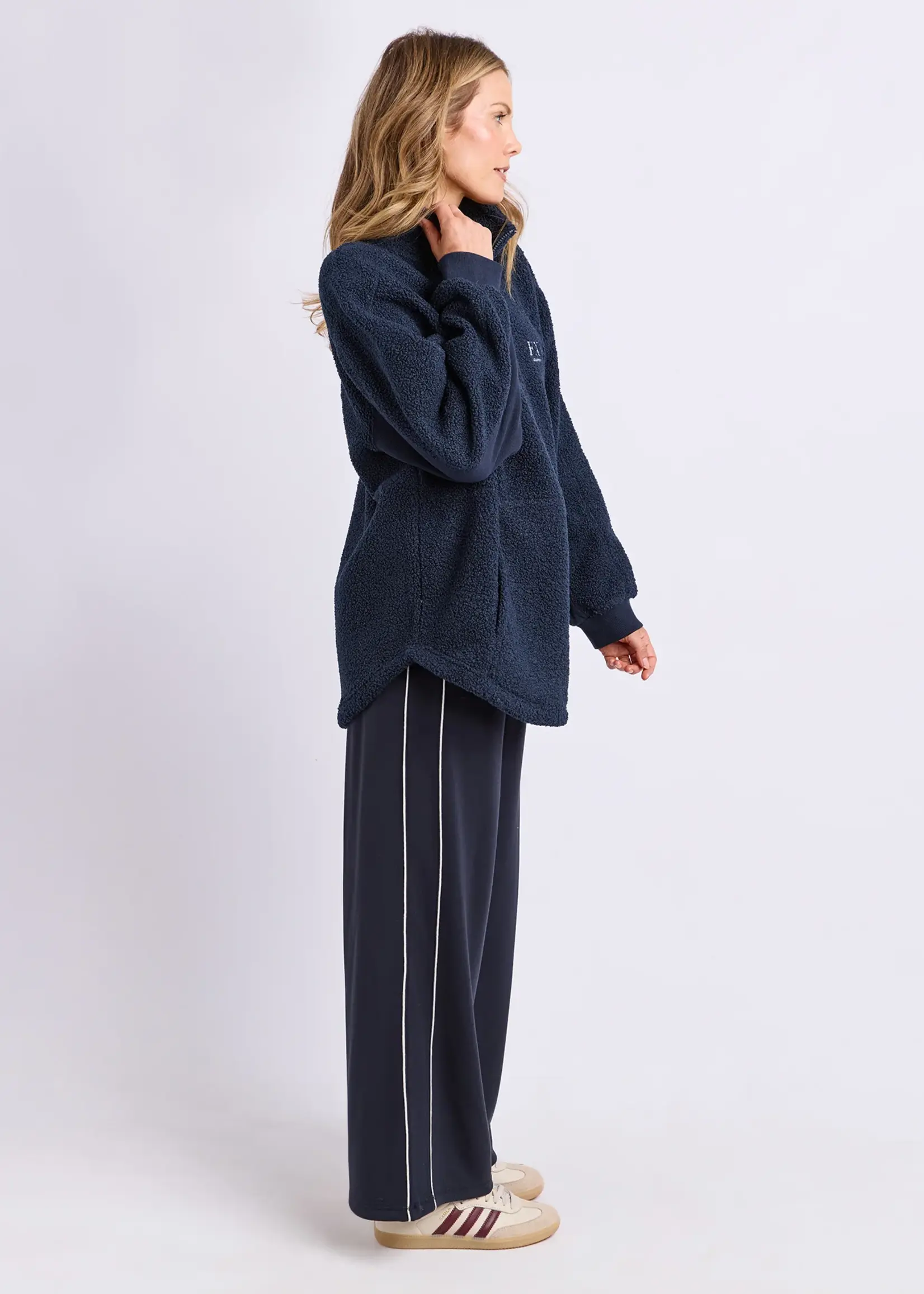 Foxwood Weekend Boucle Crew - Navy