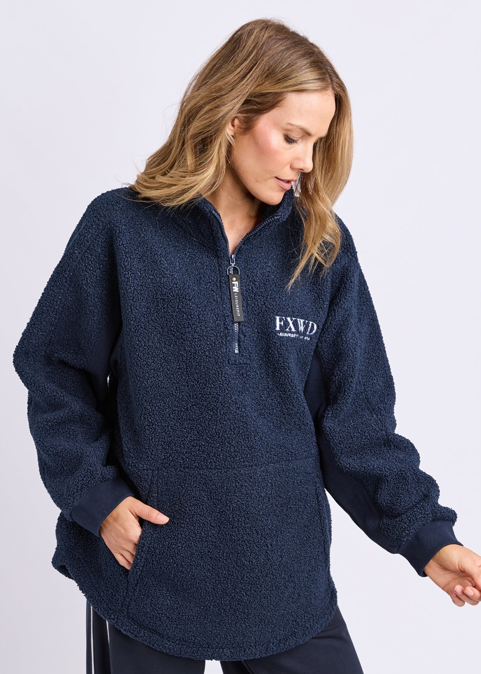 Foxwood Weekend Boucle Crew - Navy