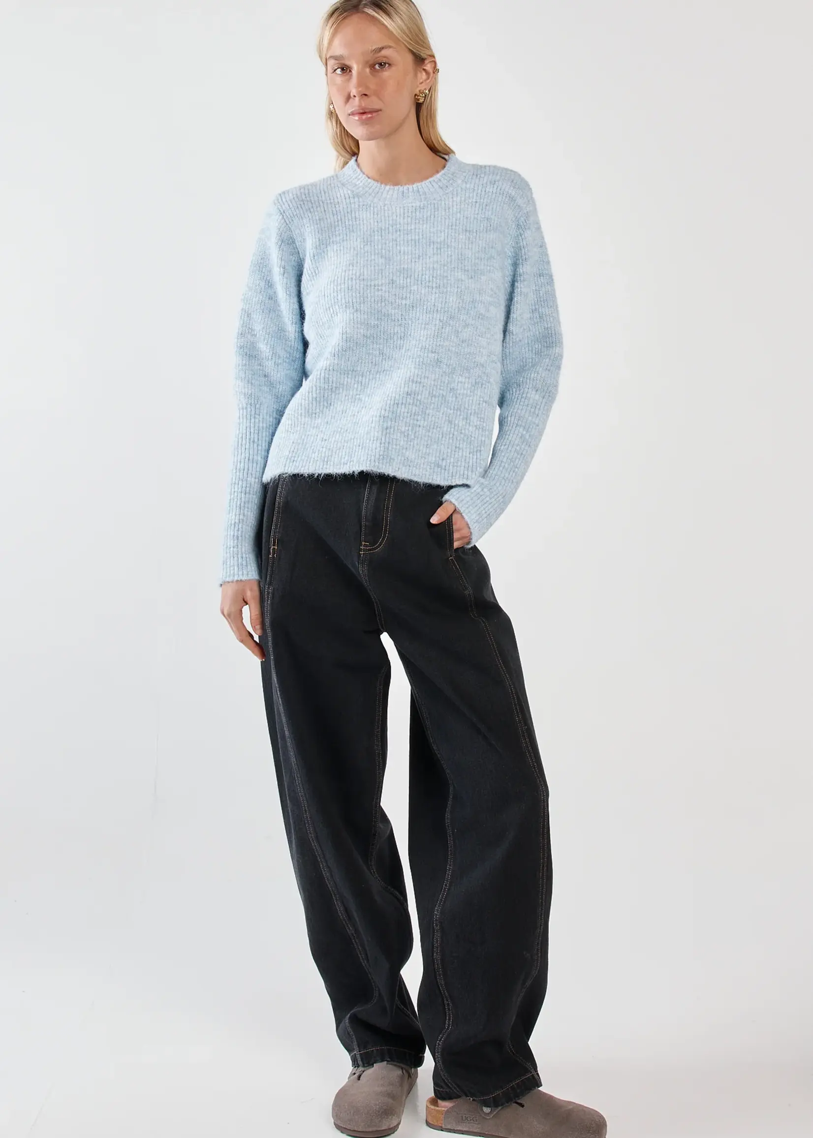 Betty Basic Marli Boxy Rib Knit - Pale Blue