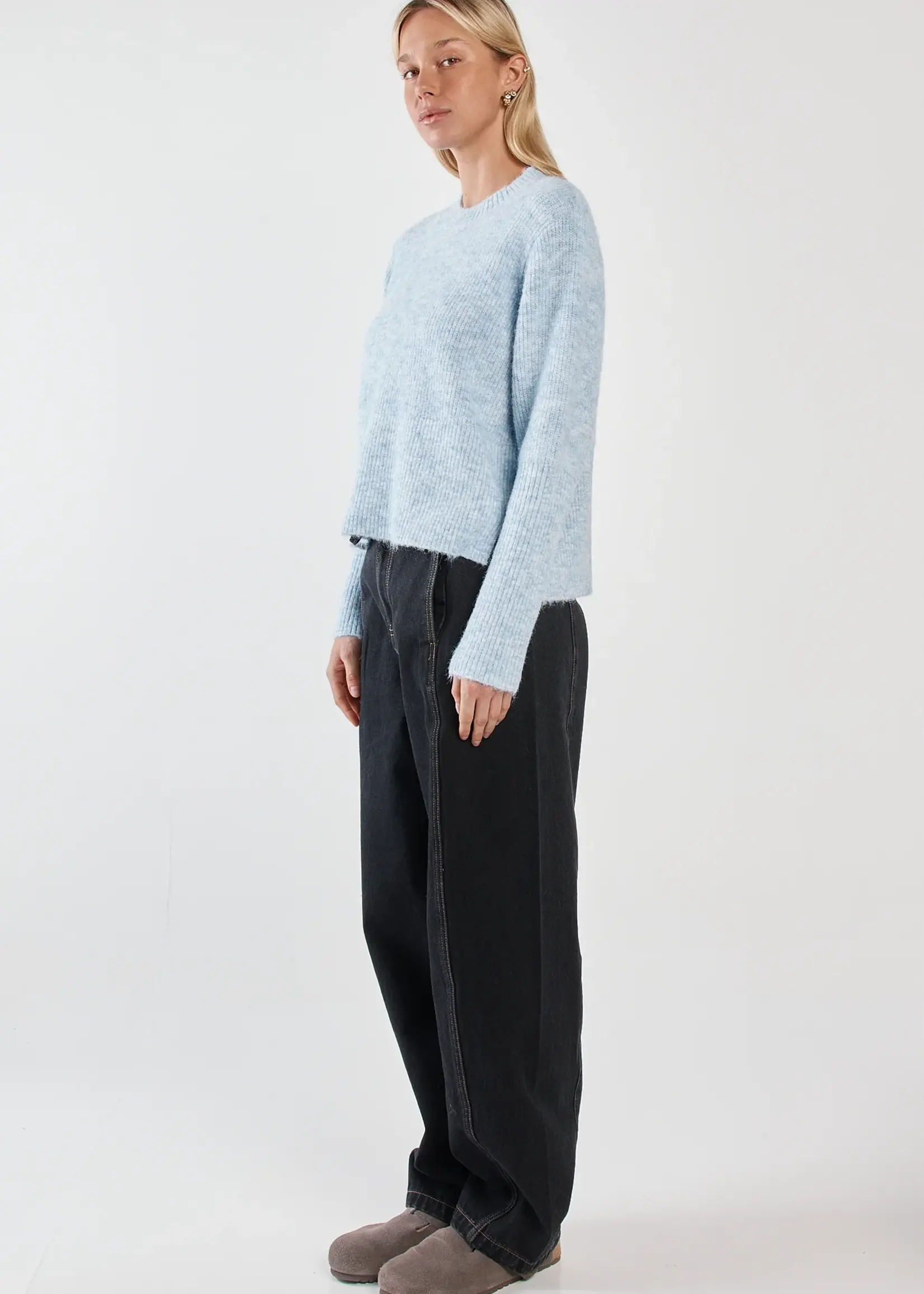 Betty Basic Marli Boxy Rib Knit - Pale Blue