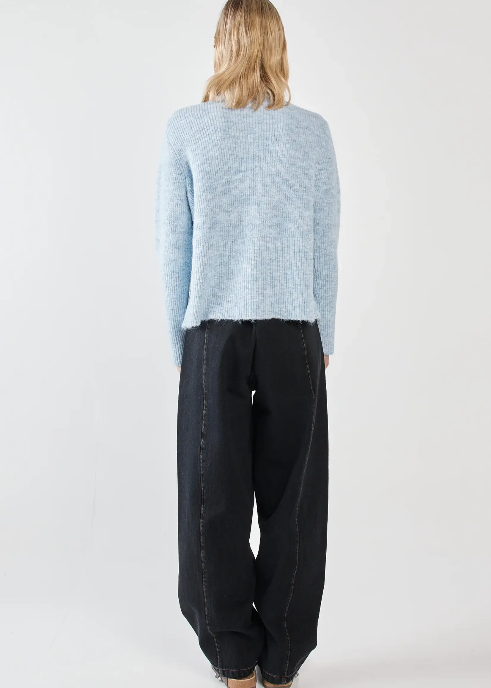 Betty Basic Marli Boxy Rib Knit - Pale Blue