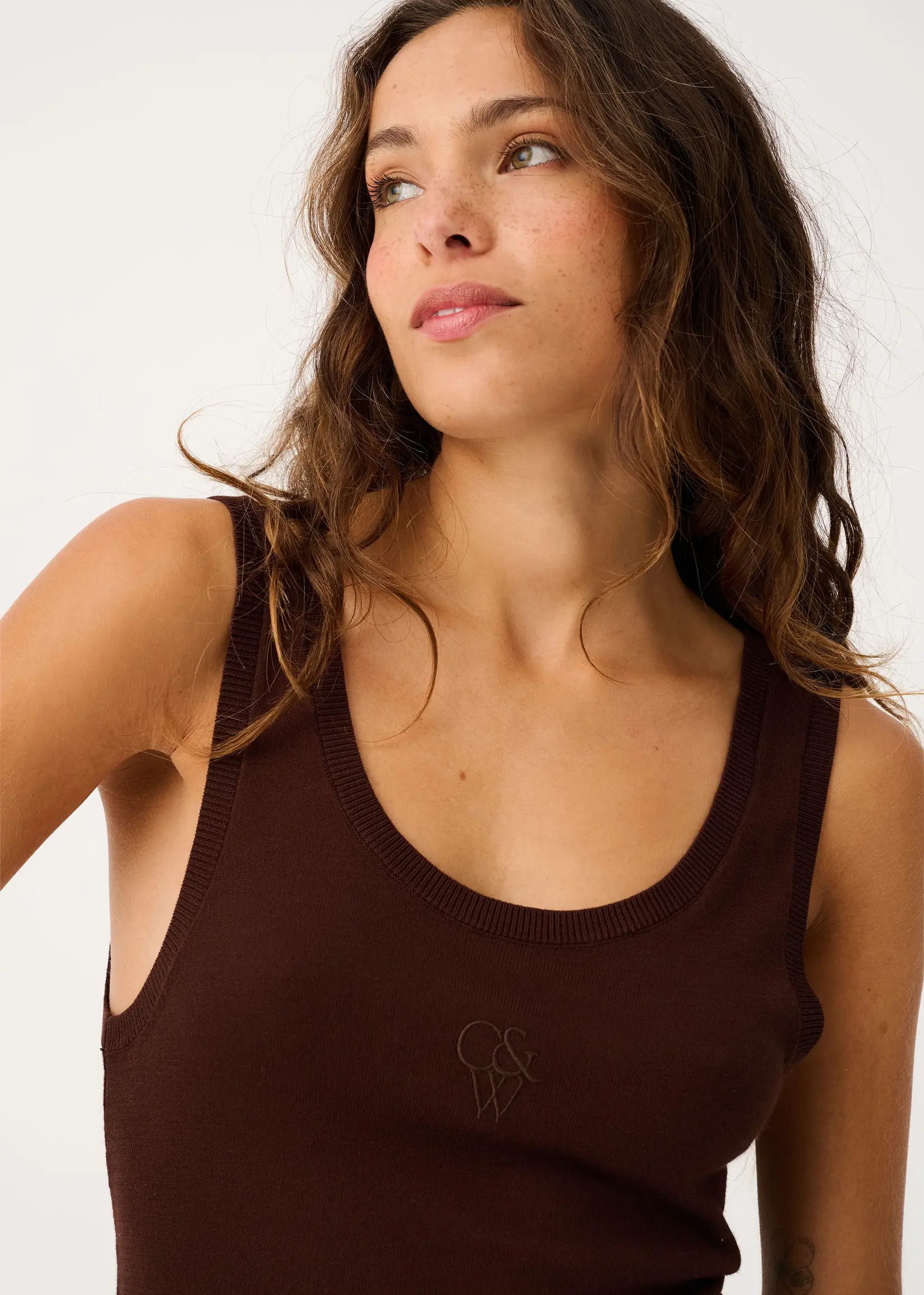 cartel and willow Thea Knit Tank - Truffle