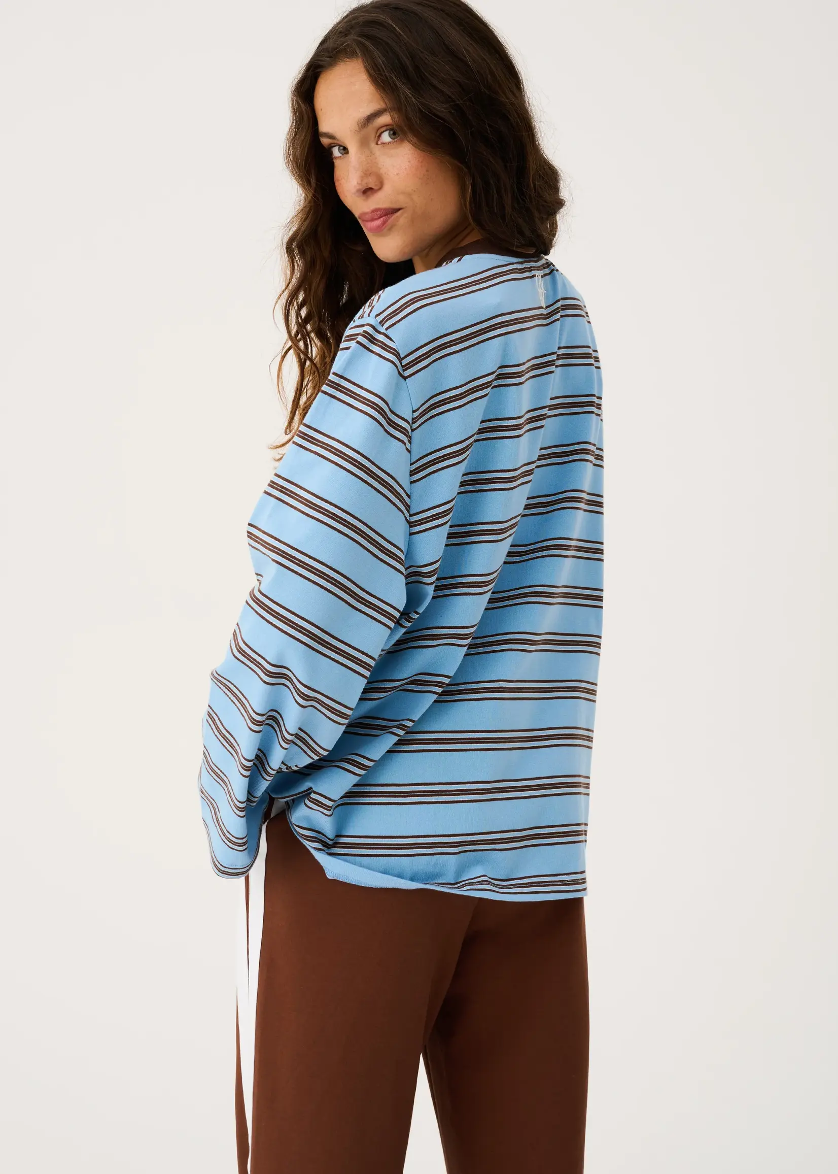 cartel and willow Harley Long Sleeve - Truffle/Ice Stripe
