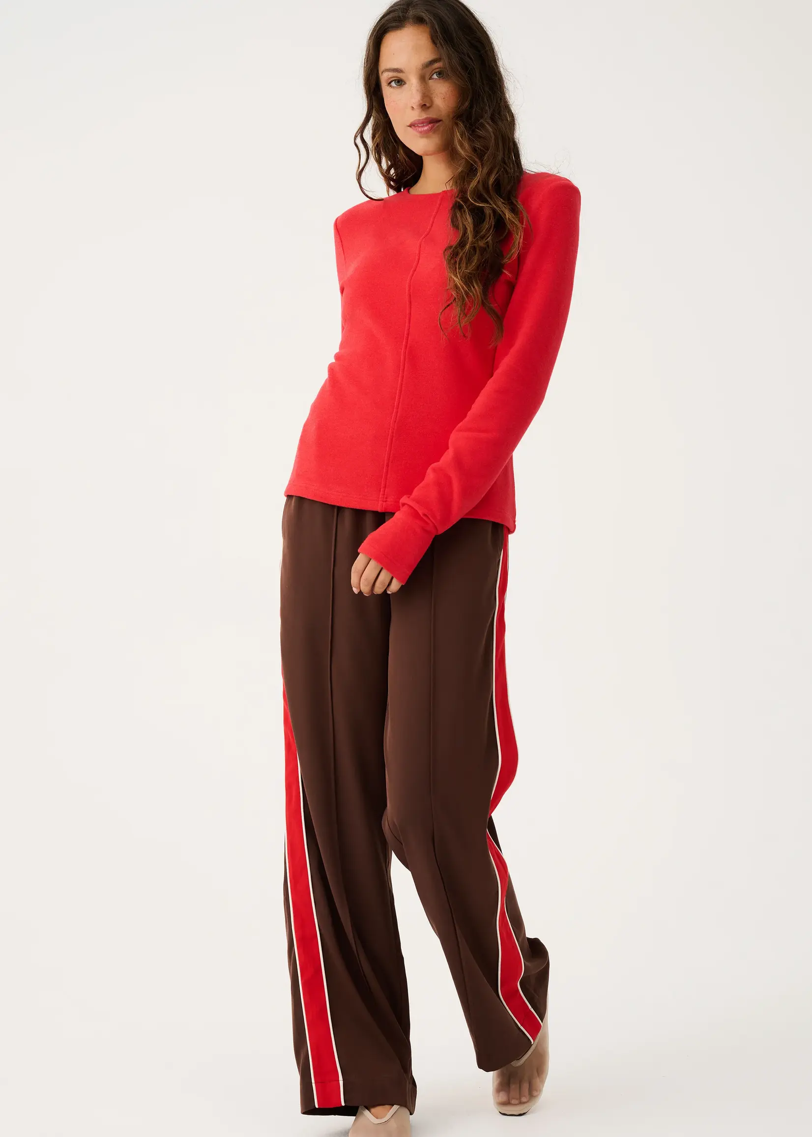 cartel and willow Dusty Pant - Truffle/Red