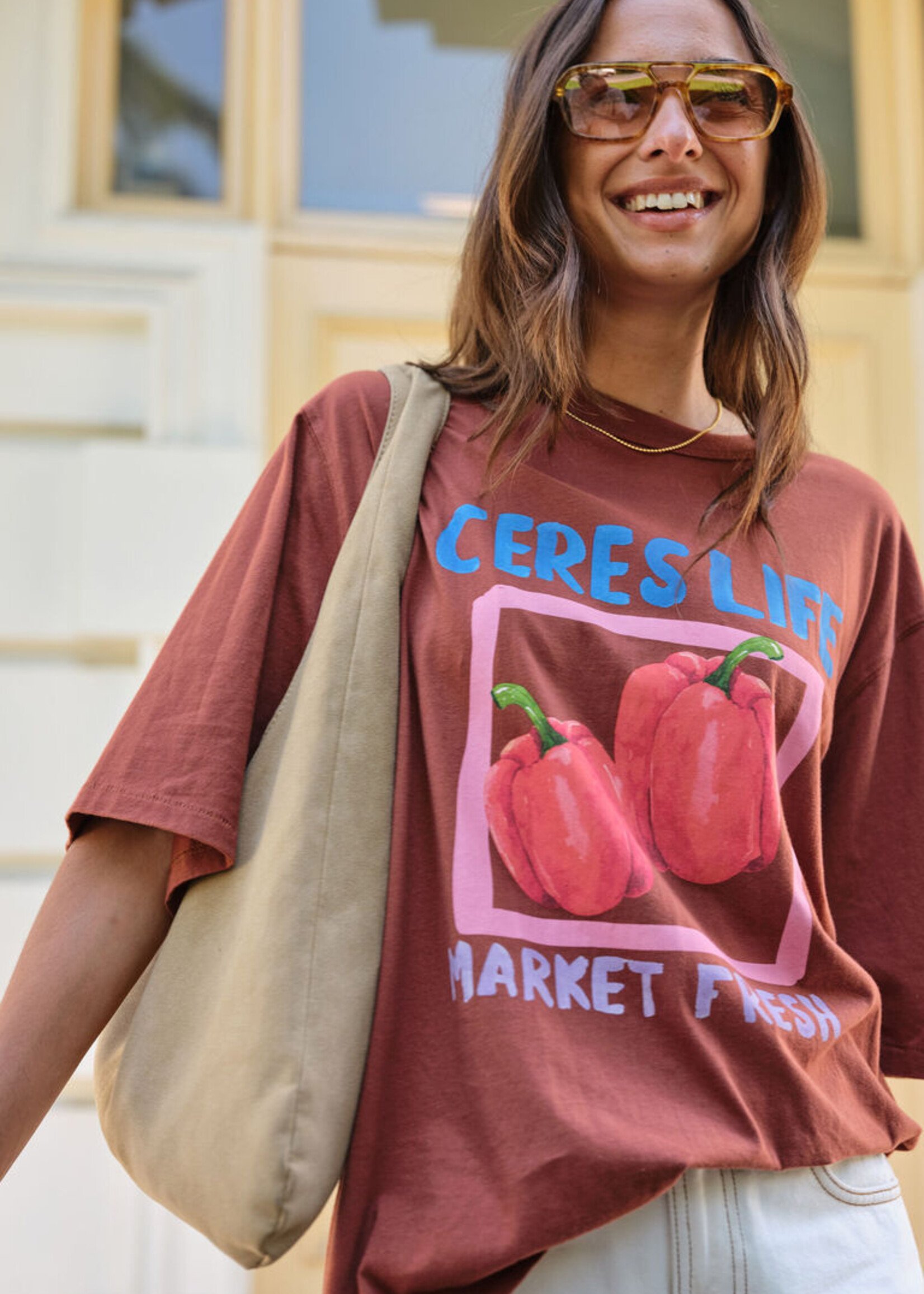 Ceres Life Liv Oversized Tee/ Ginger/Farmers Market