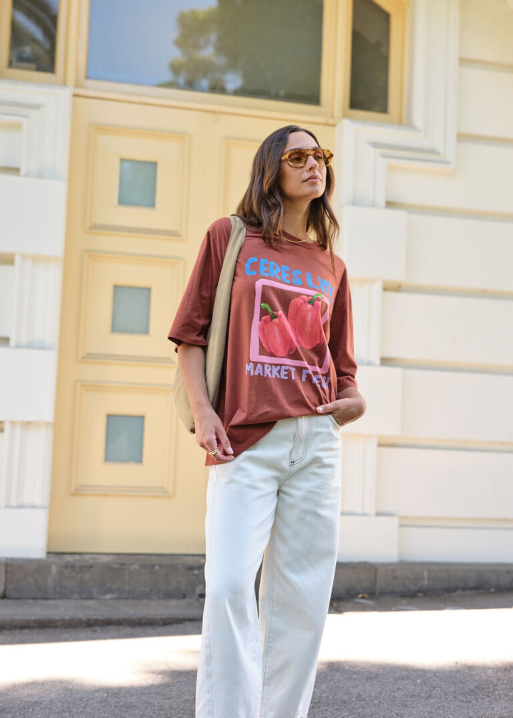 Ceres Life Liv Oversized Tee/ Ginger/Farmers Market