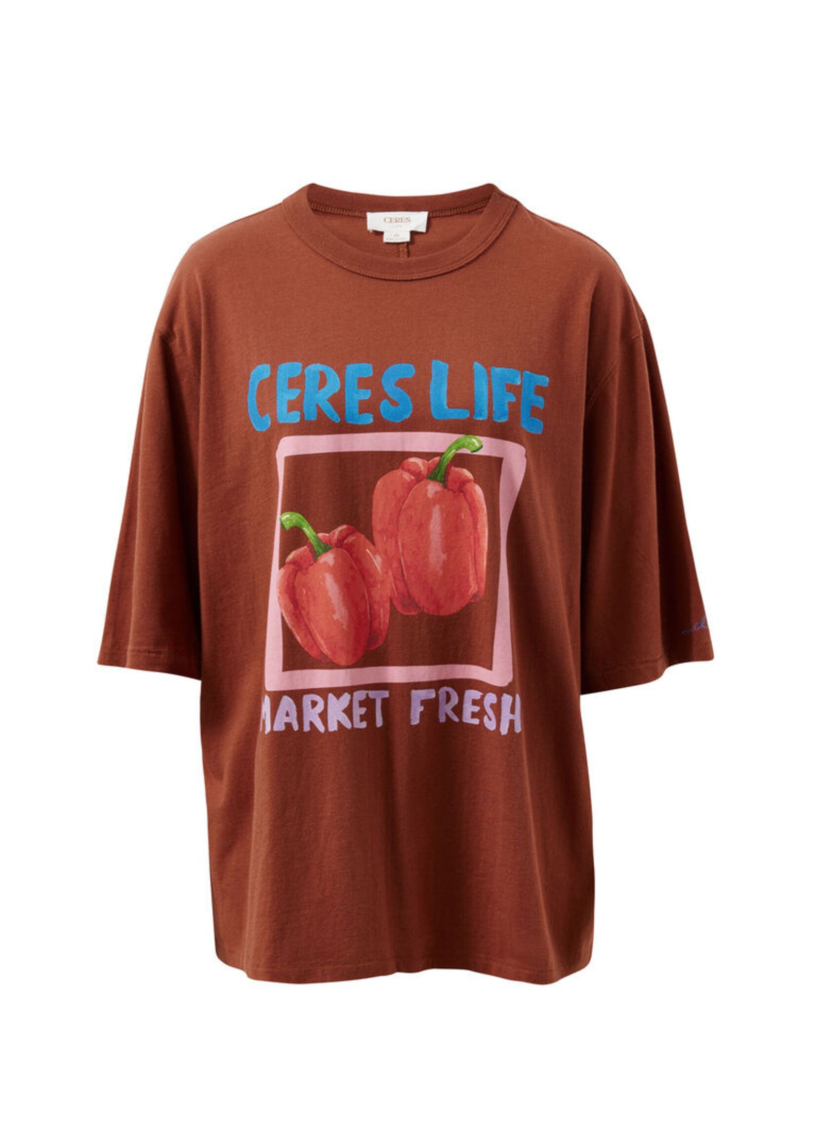 Ceres Life Liv Oversized Tee/ Ginger/Farmers Market