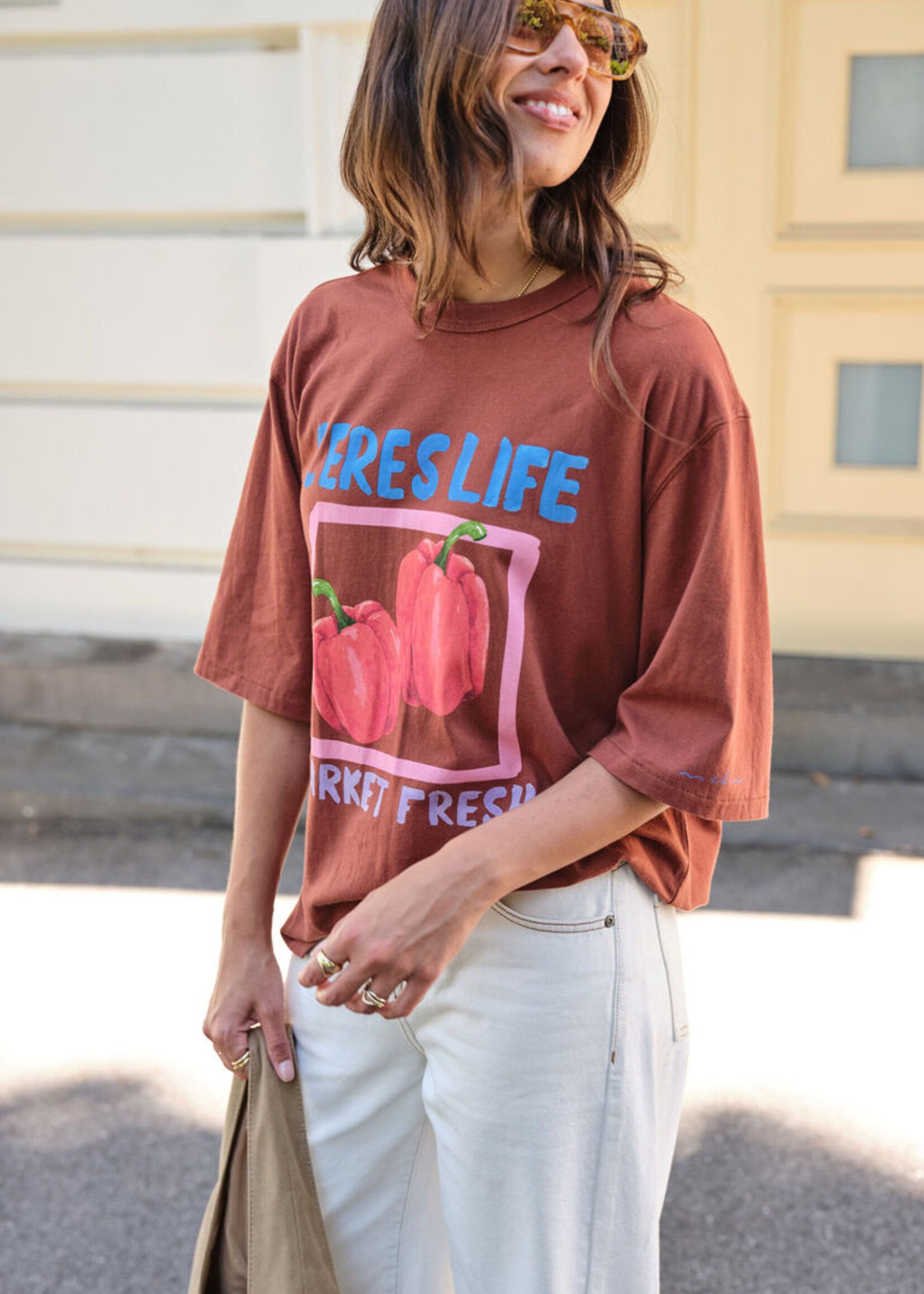 Ceres Life Liv Oversized Tee/ Ginger/Farmers Market
