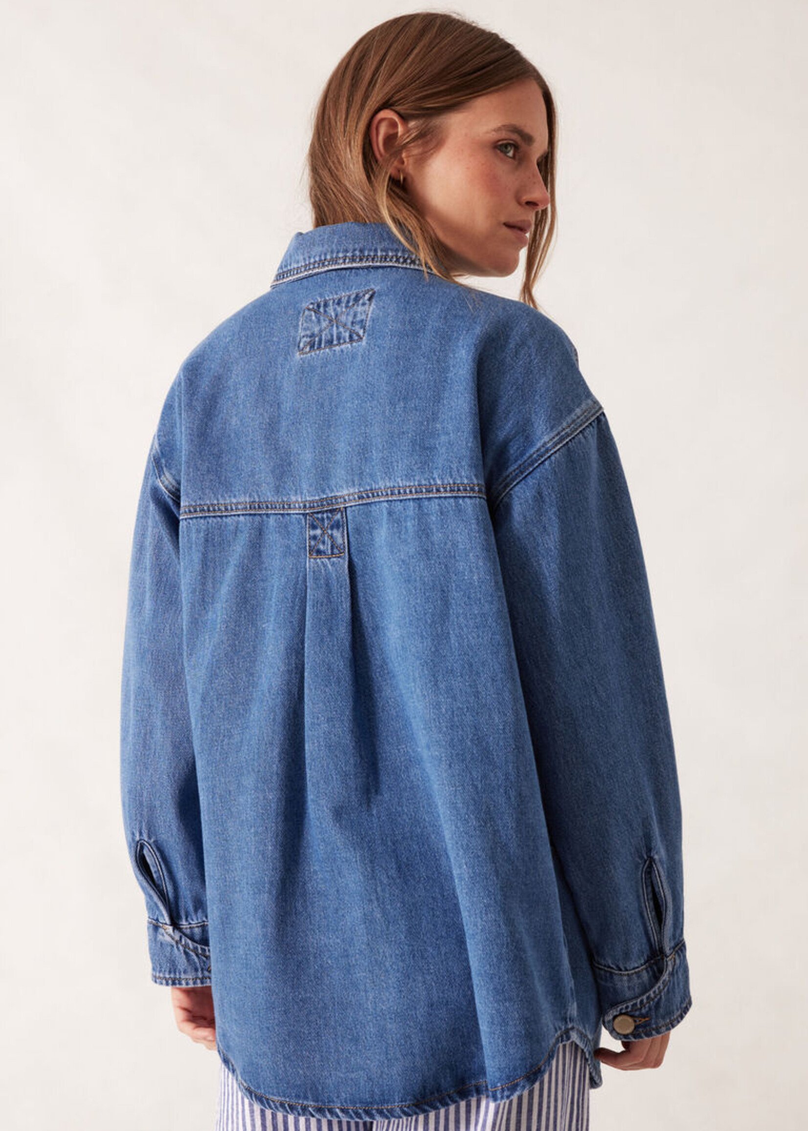 Ceres Life Bobbi Side Pocket Denim Shacket