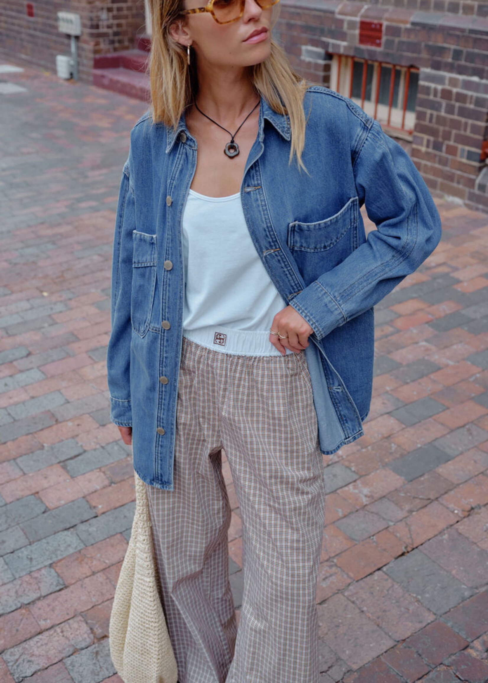 Ceres Life Bobbi Side Pocket Denim Shacket