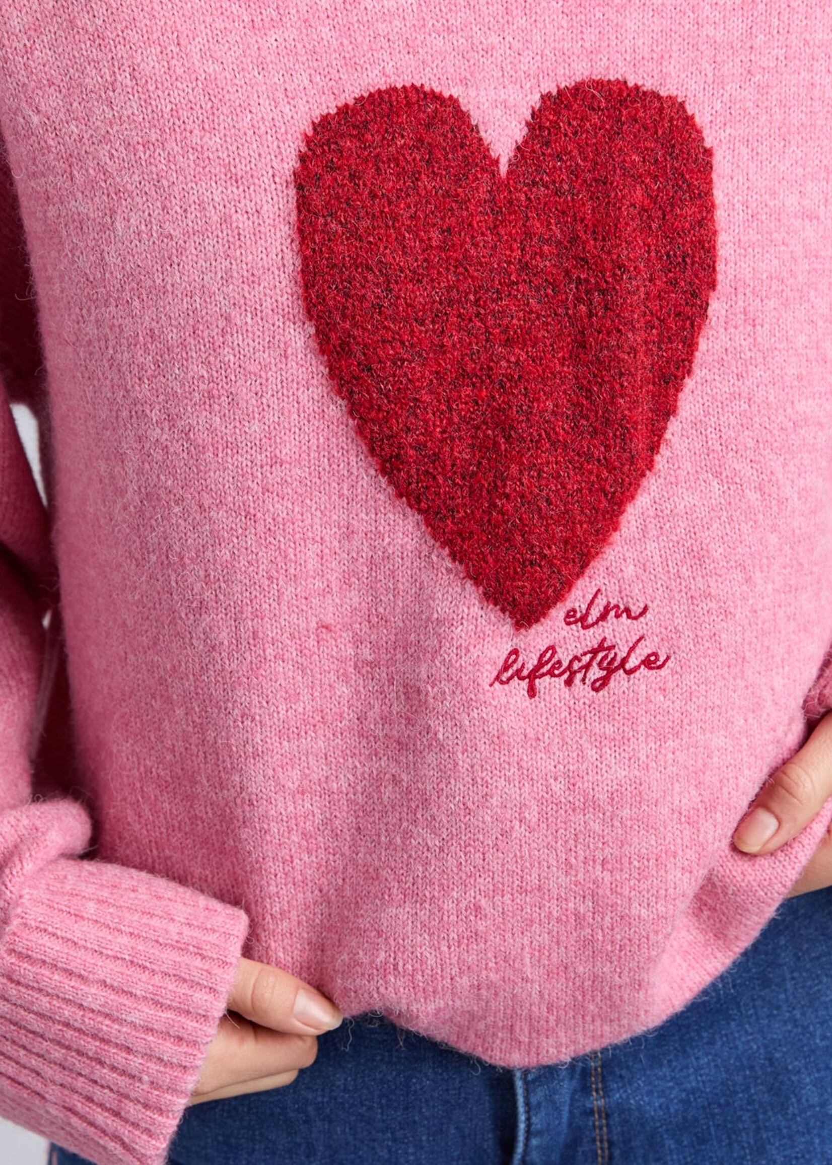 Elm Lifestyle Intersia Heart Knit - Pink