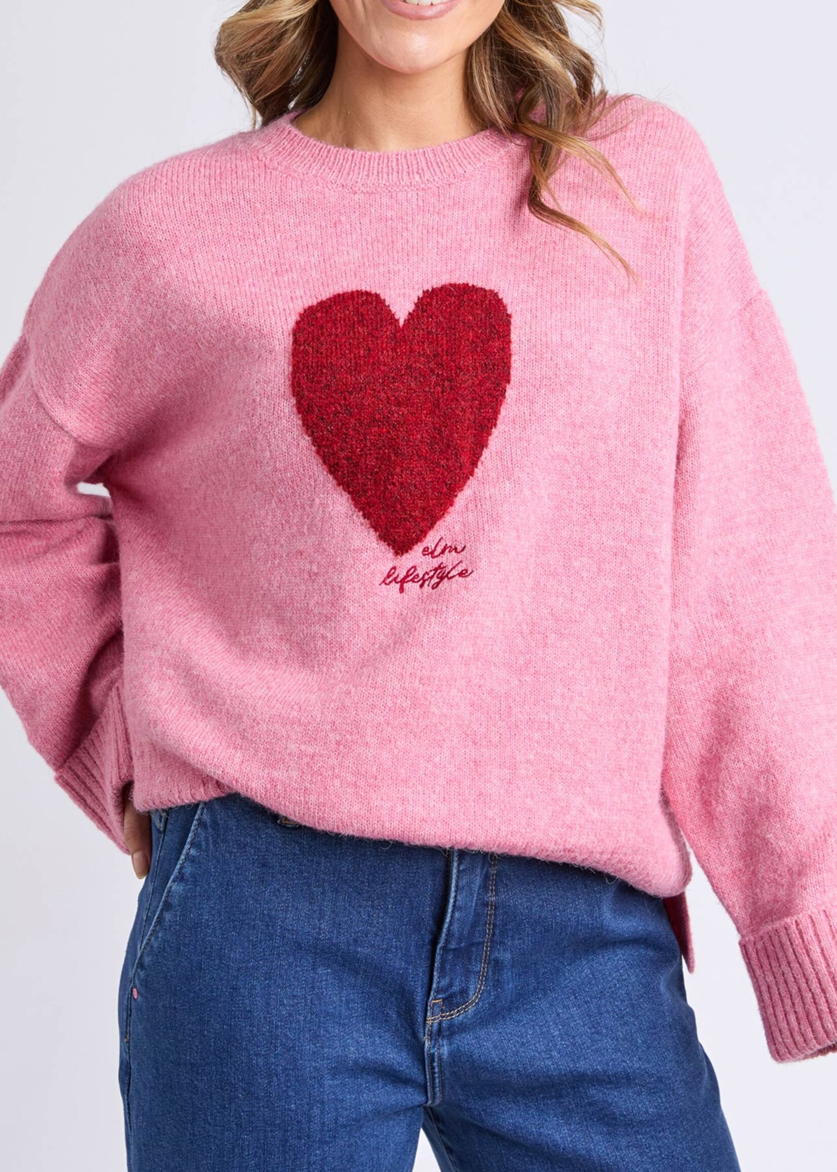 Elm Lifestyle Intersia Heart Knit - Pink
