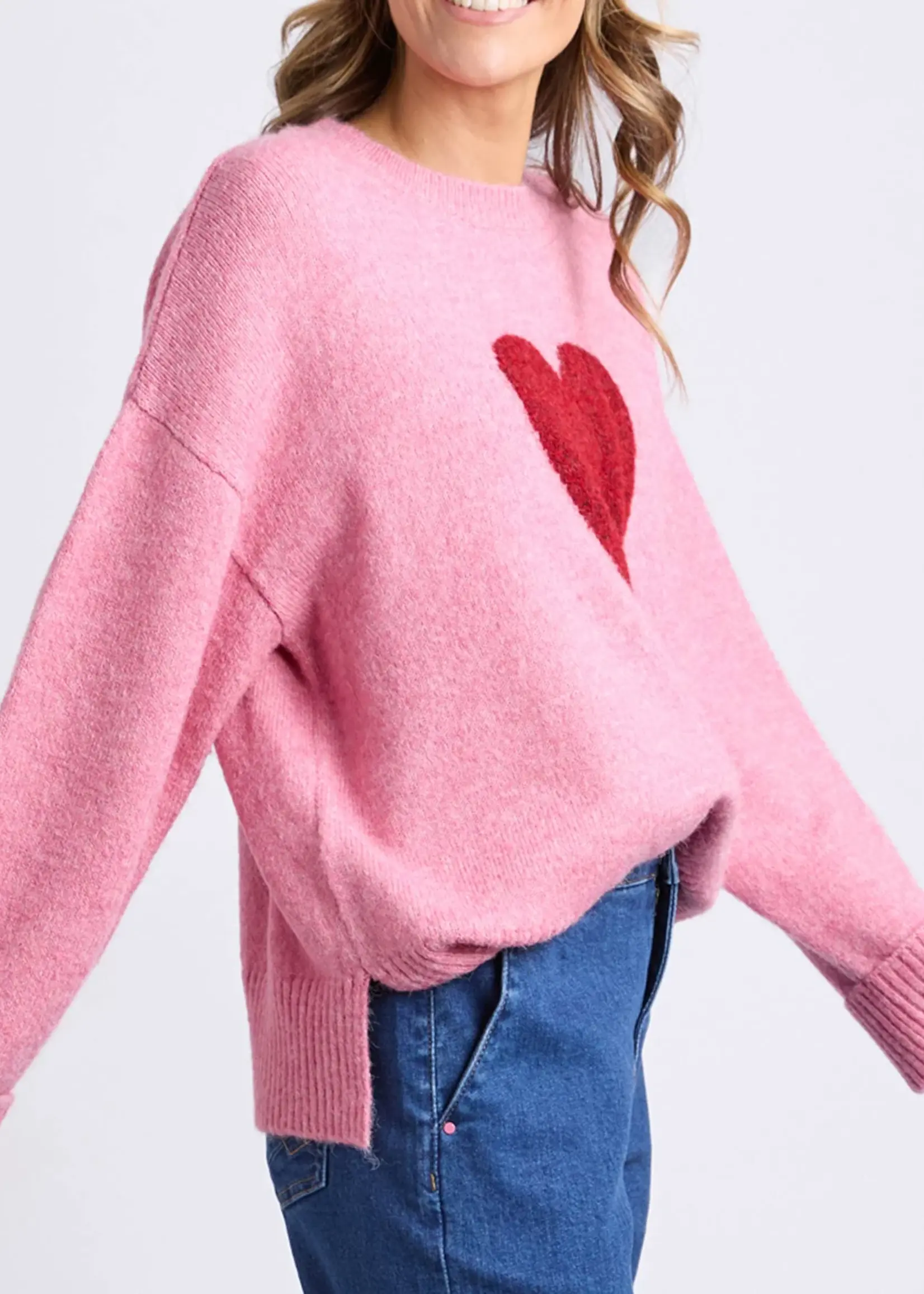 Elm Lifestyle Intersia Heart Knit - Pink