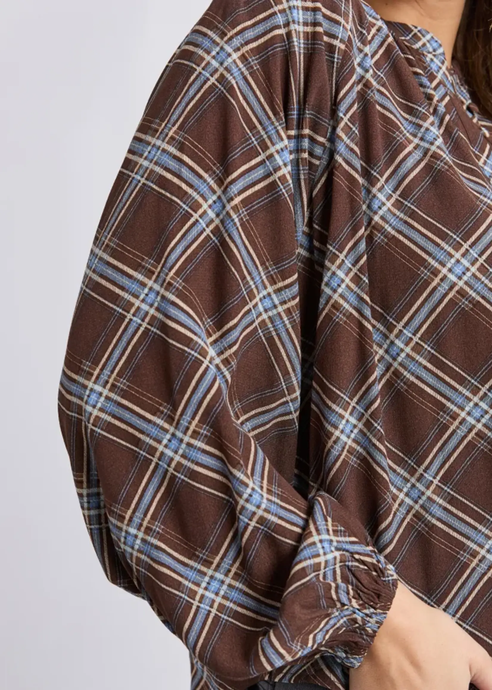Foxwood Edison Check Top - Chocolate
