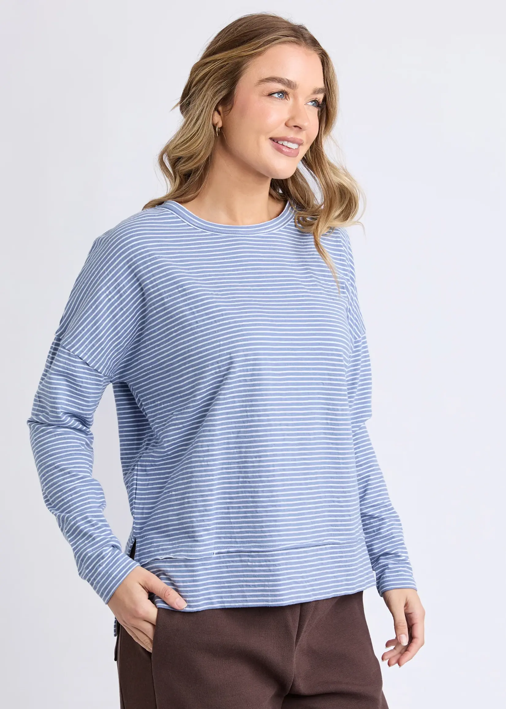 Foxwood Eddie Stripe Top - Country Blue