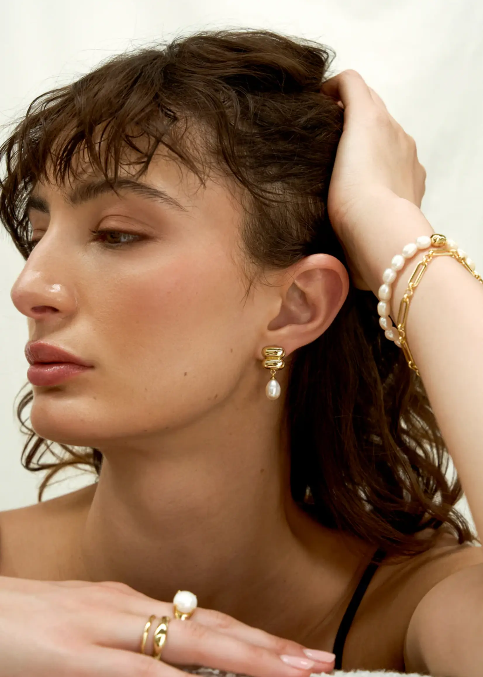 Liberte Heidi Gold Pearl Earring