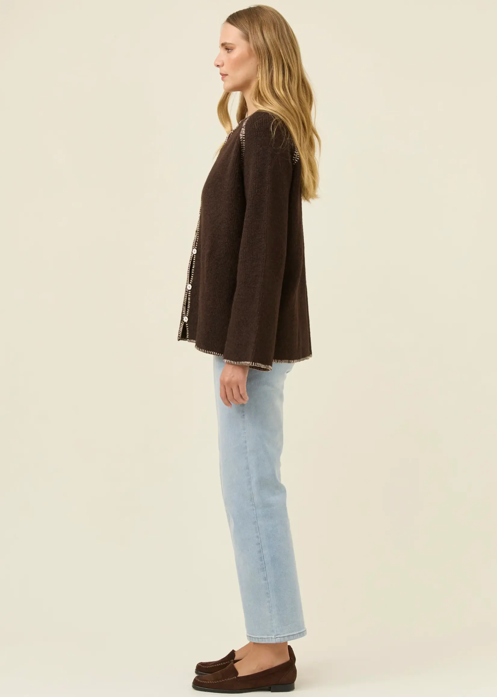 Isle of Mine Athena Button Cardigan - Chocolate
