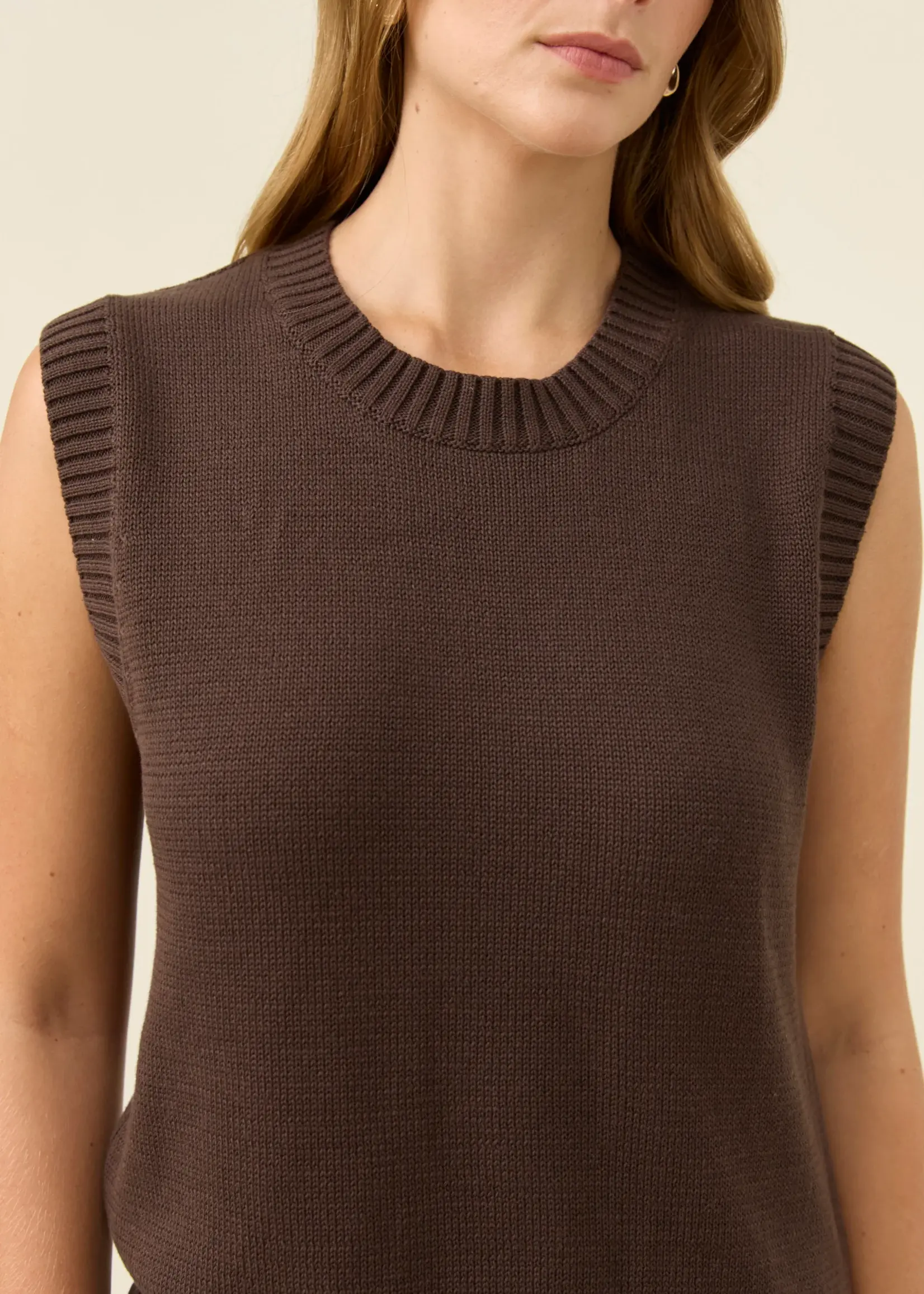 Isle of Mine Darby Knit Vest - Chocolate