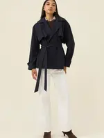 Isle of Mine Farida Cropped Trench - Navy