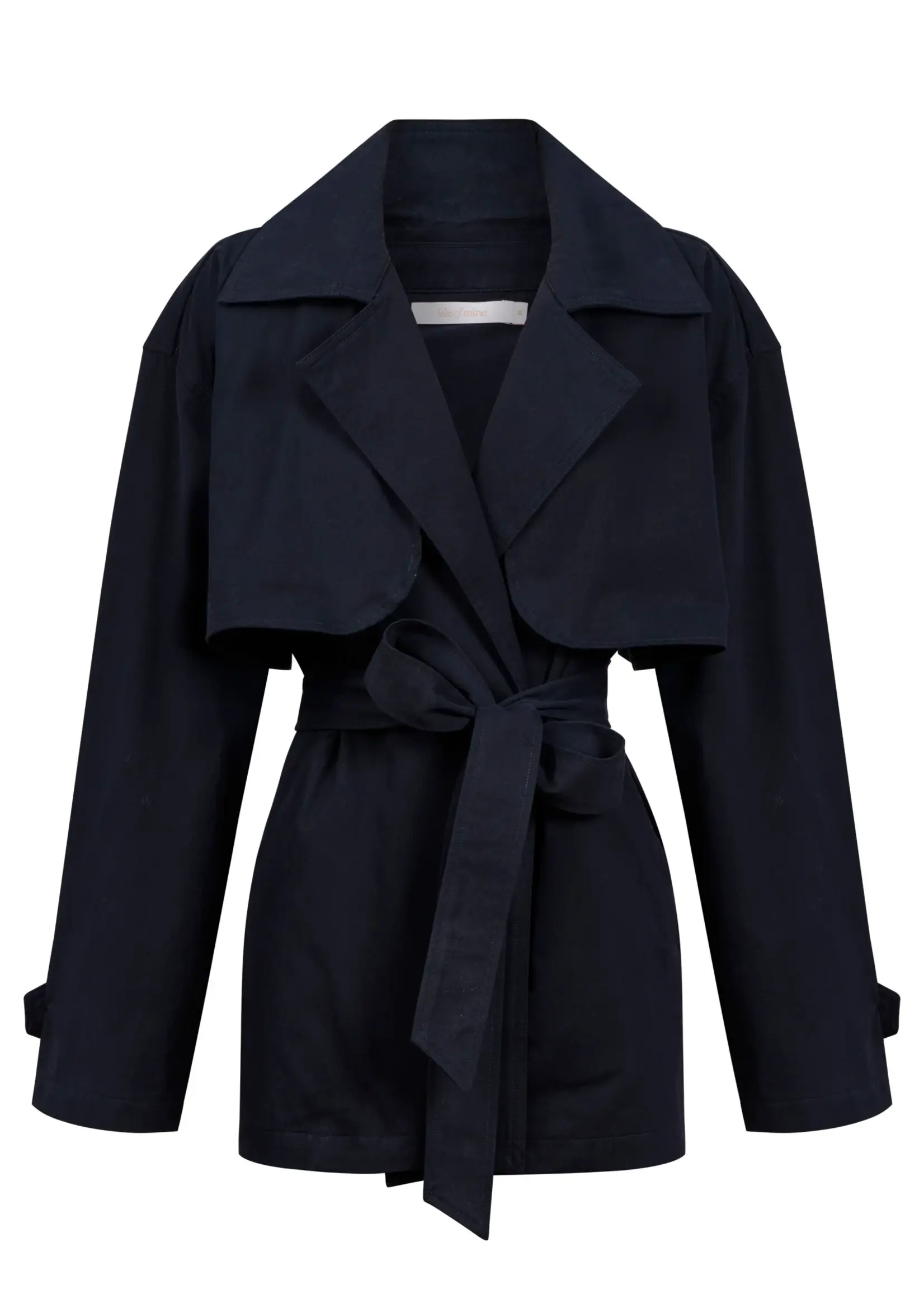 Isle of Mine Farida Cropped Trench - Navy