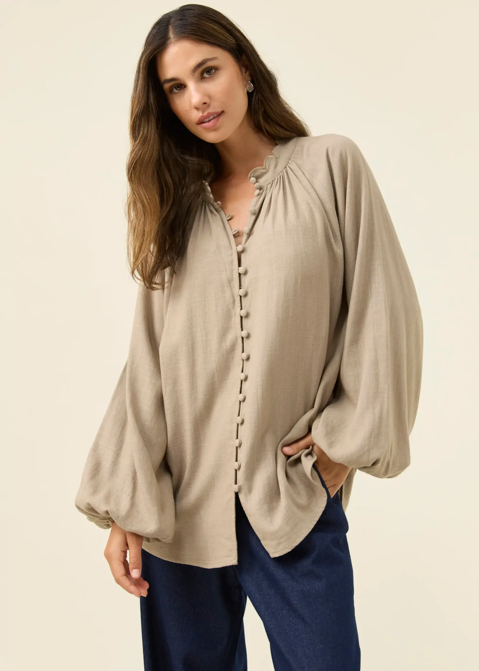 Isle of Mine Grace Blouse - Stone