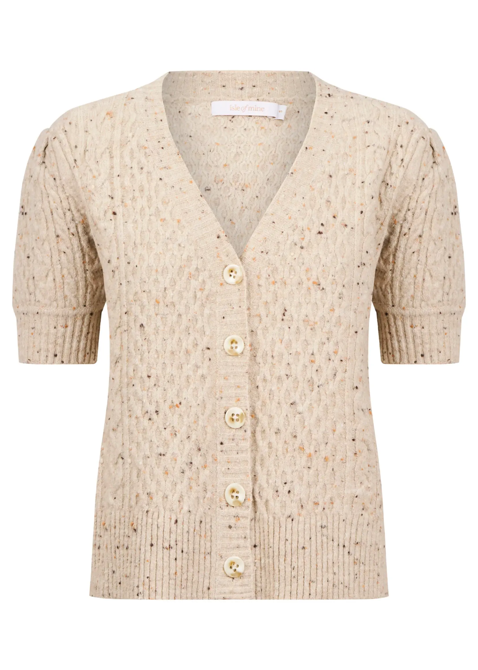 Isle of Mine Mckenna Short Sleeve Cardigan - Stone
